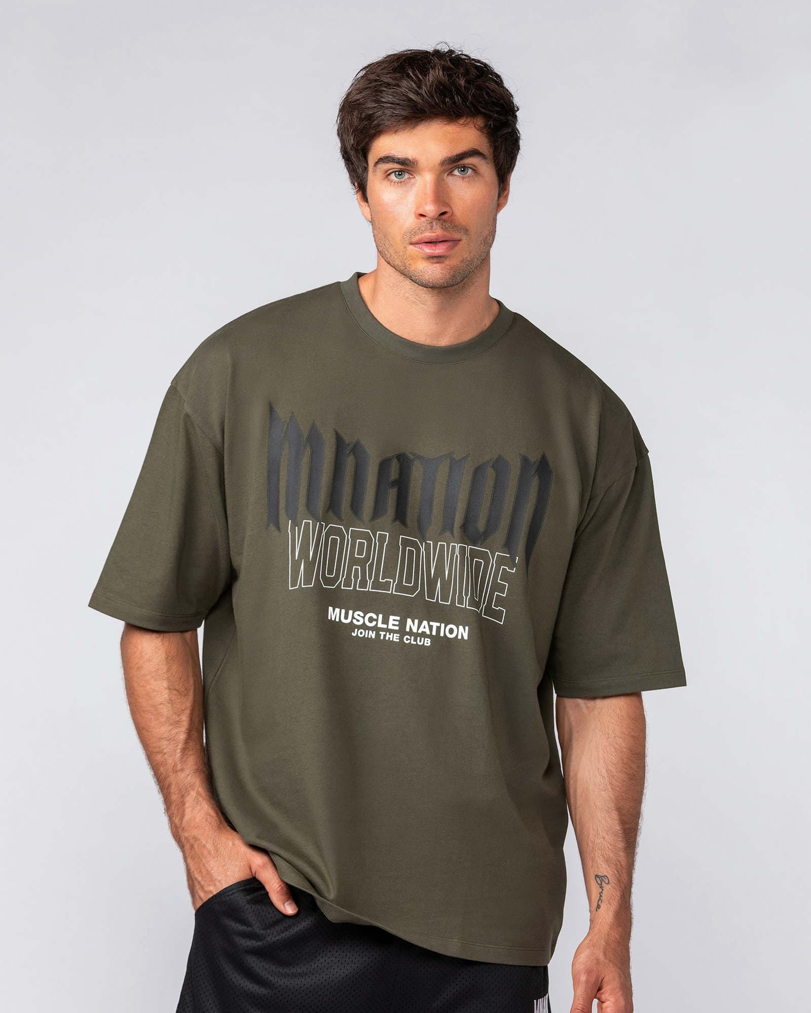 Metal Oversized Tee - Dark Khaki