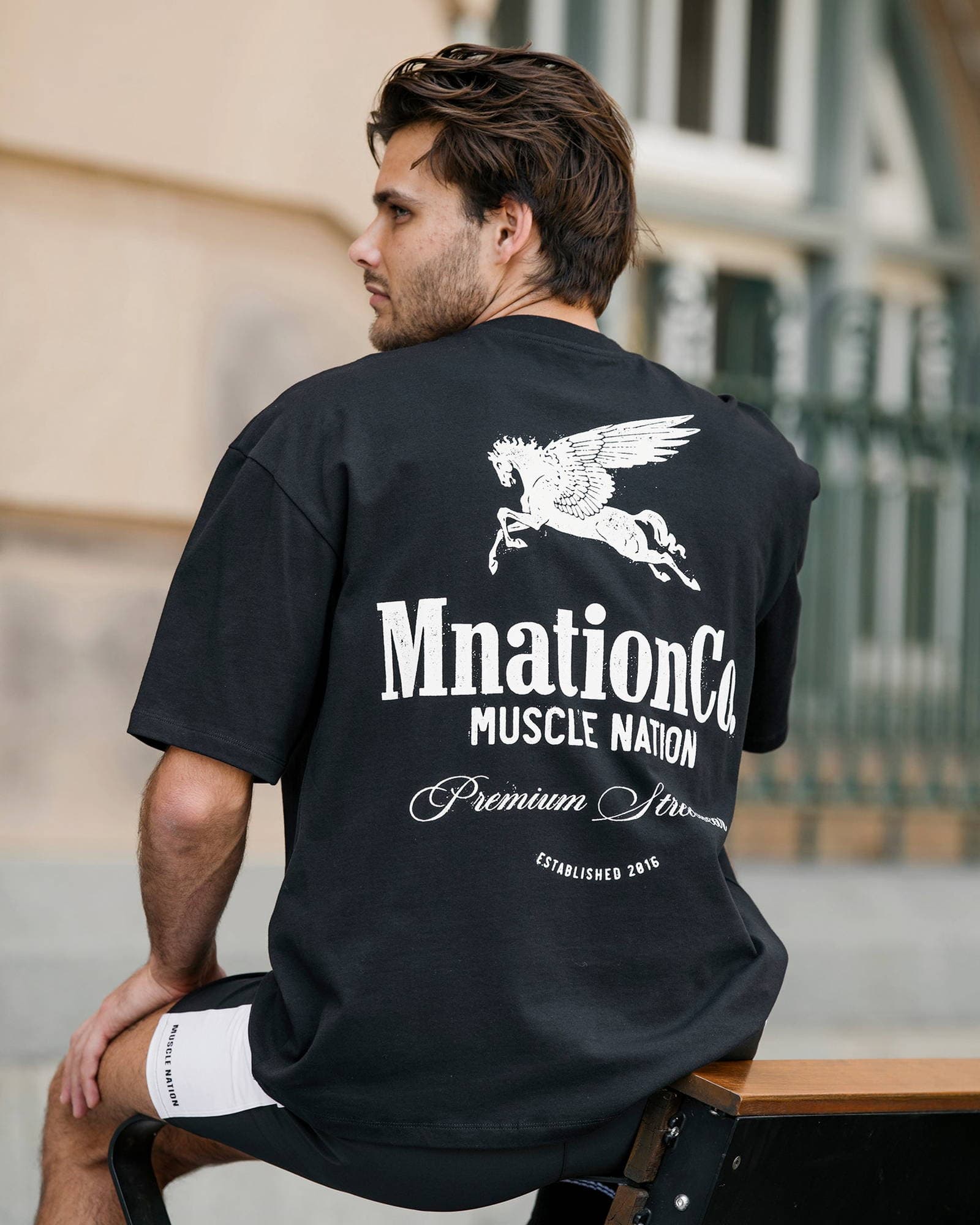 Pegasus Oversized Tee - Black