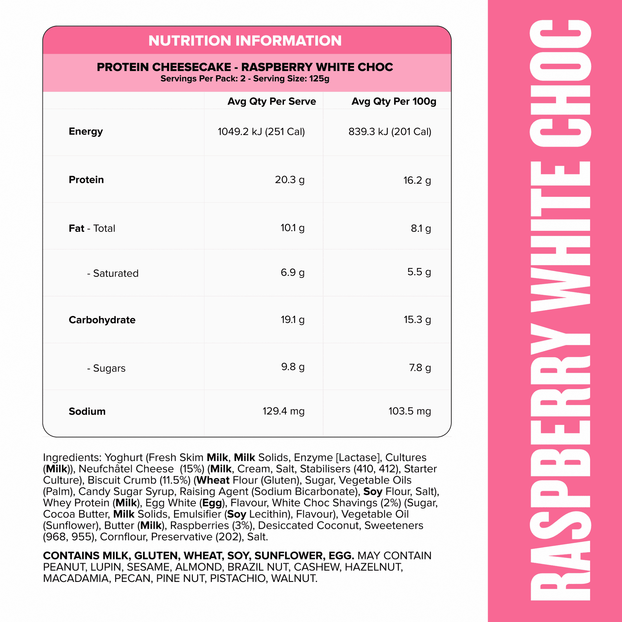 Protein Cheesecake - Raspberry White Chocolate