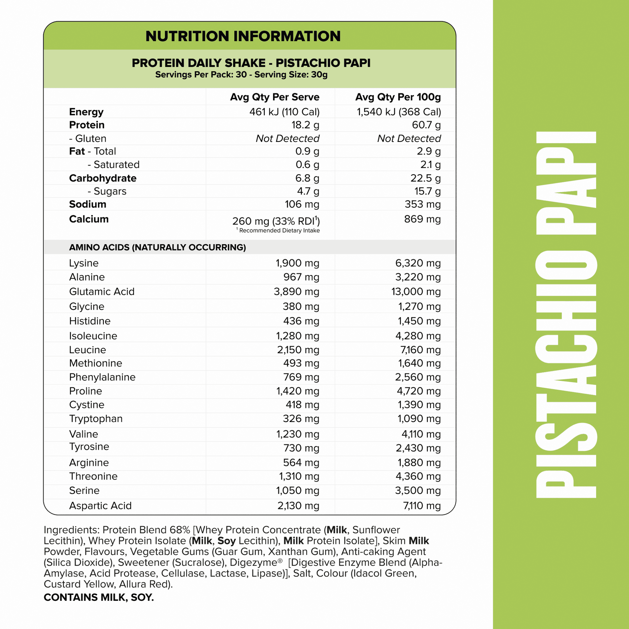 DAILY SHAKE - Pistachio Papi - 900g
