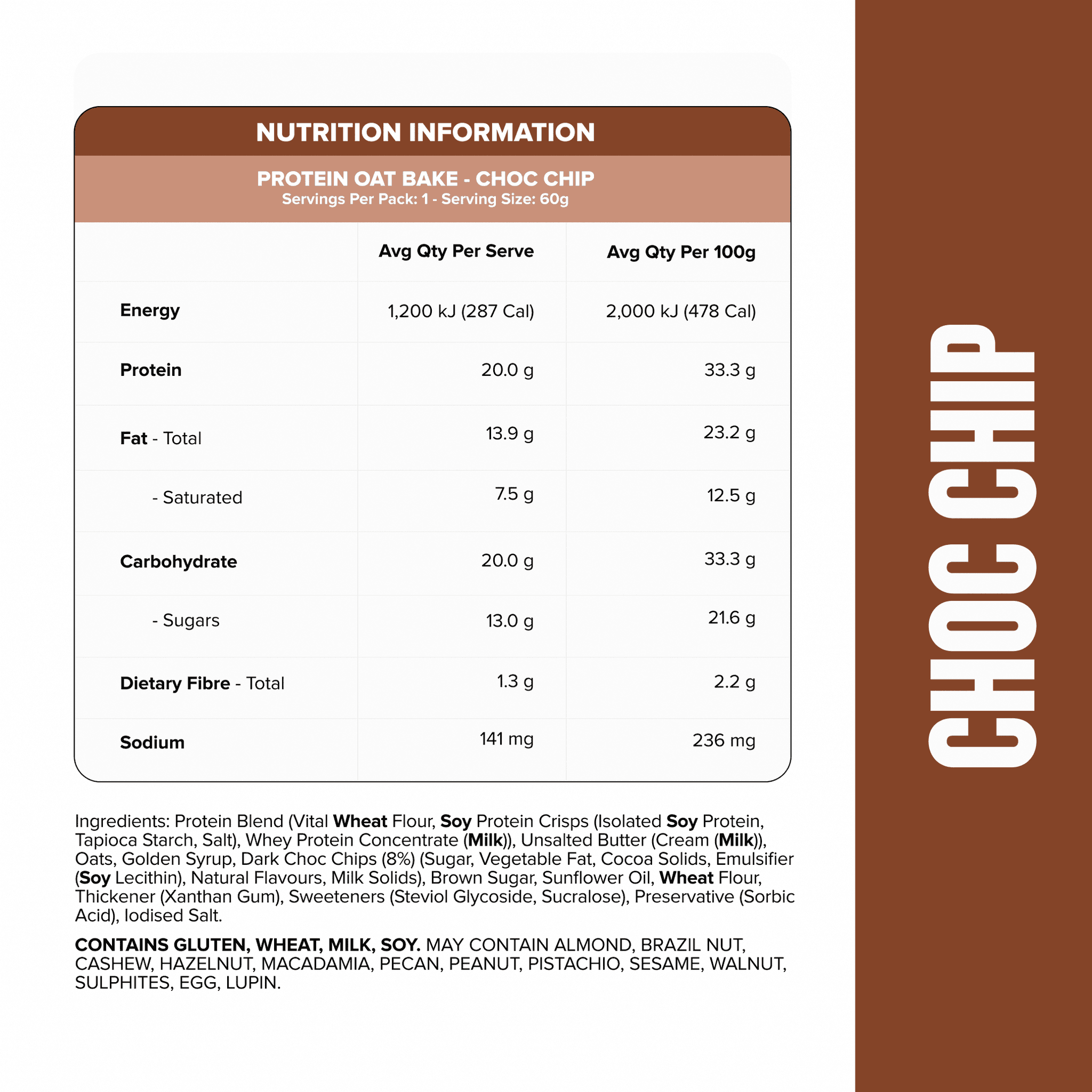 PROTEIN Oat Bake - Choc Chip - Box of 12
