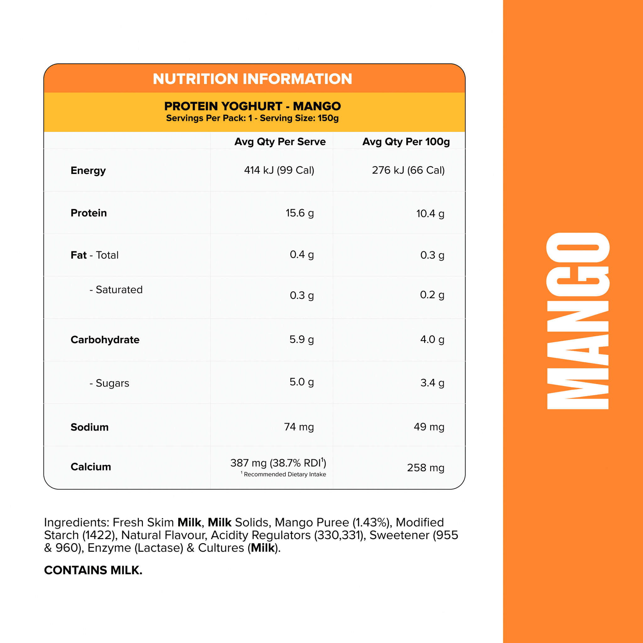 PROTEIN YOGHURT - Mango Pouch