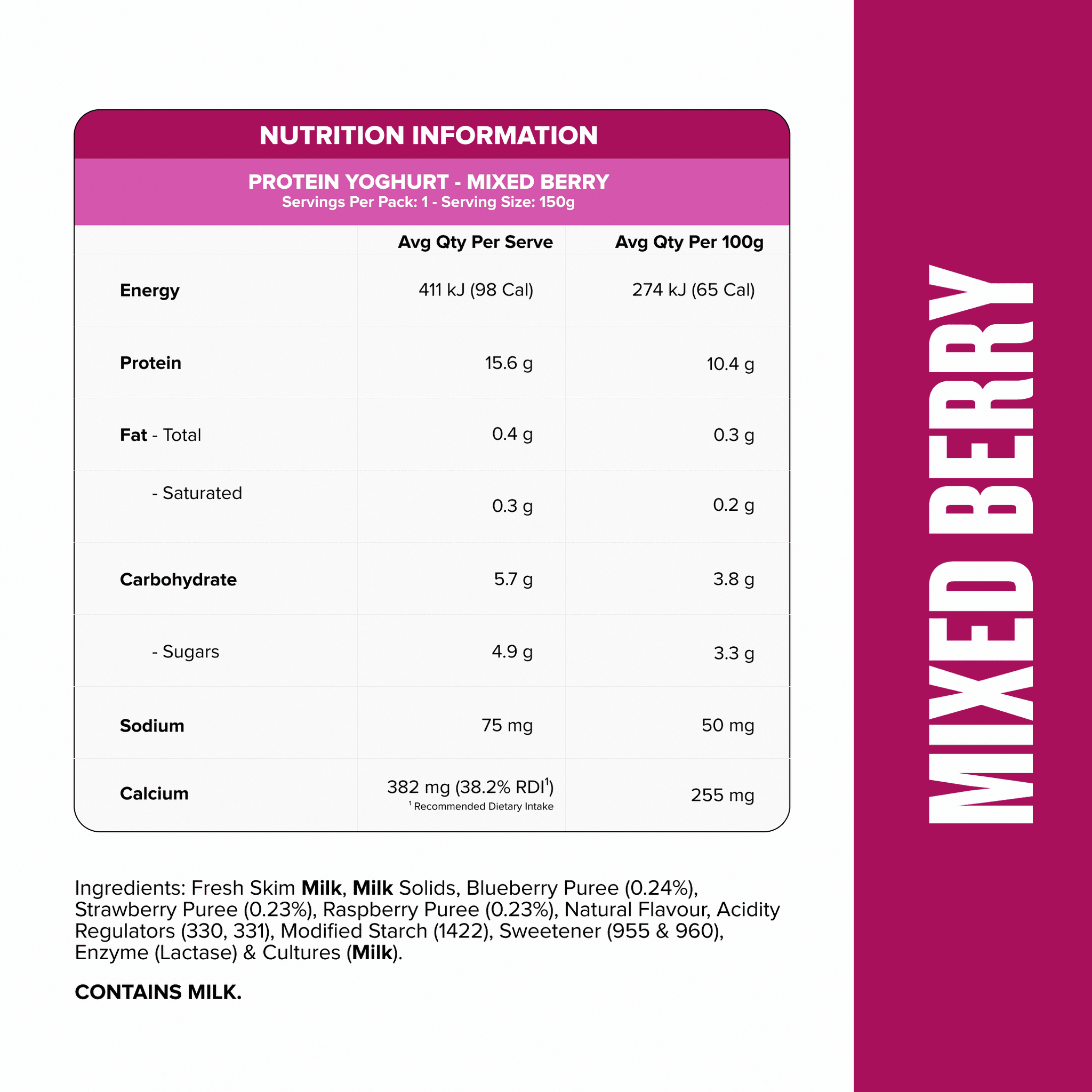 PROTEIN YOGHURT - Mixed Berry Pouch