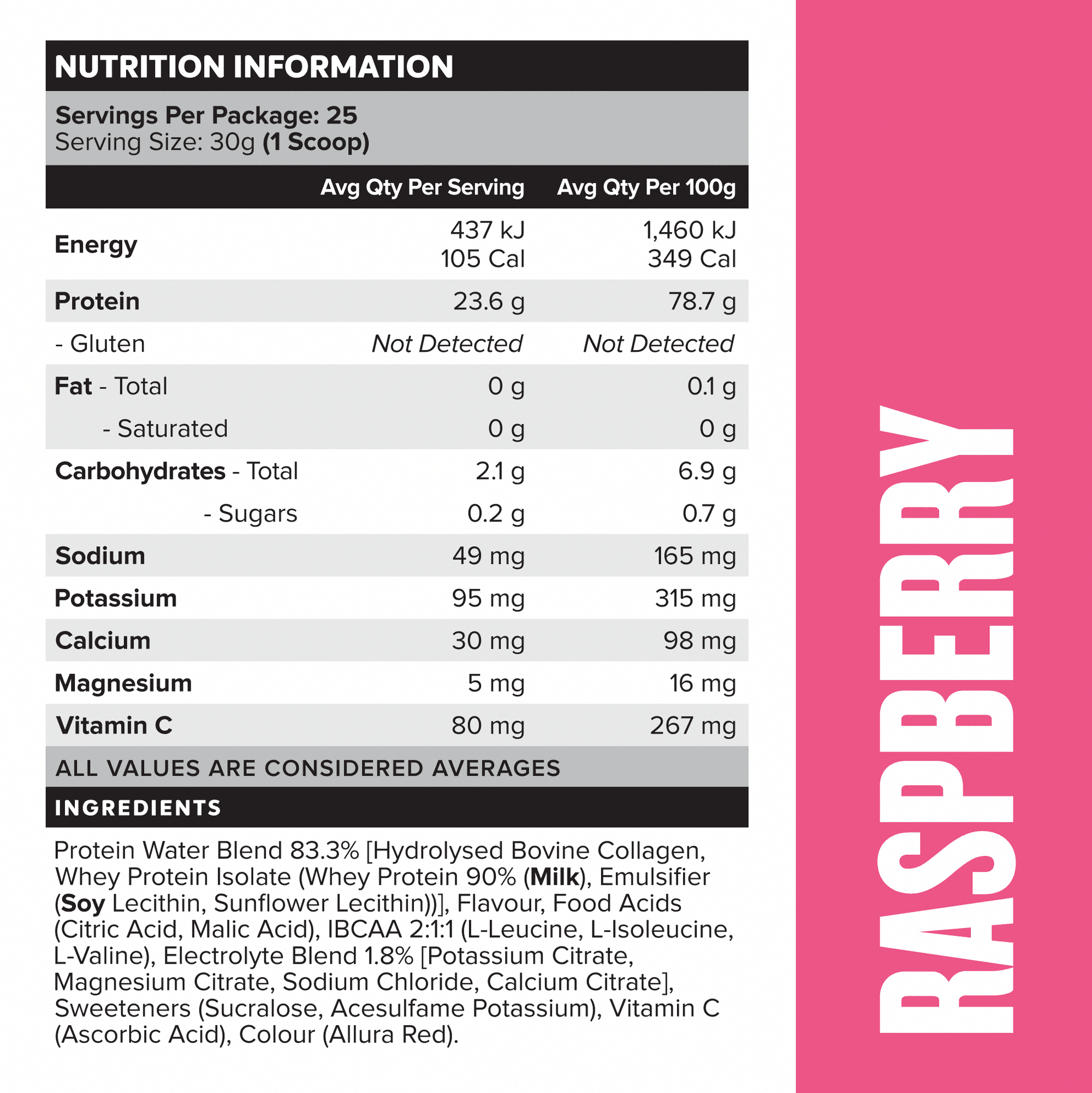 PROTEIN WATER - Raspberry - 25 serves