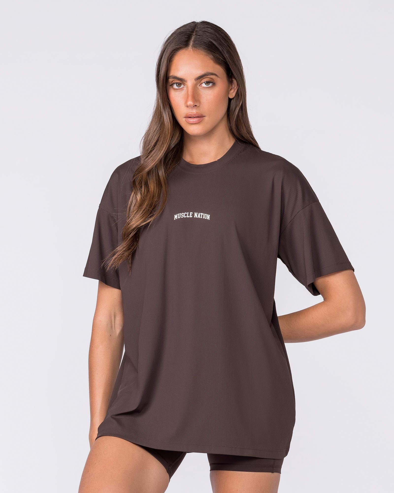 Relaxed Rib Training Tee - Cocoa