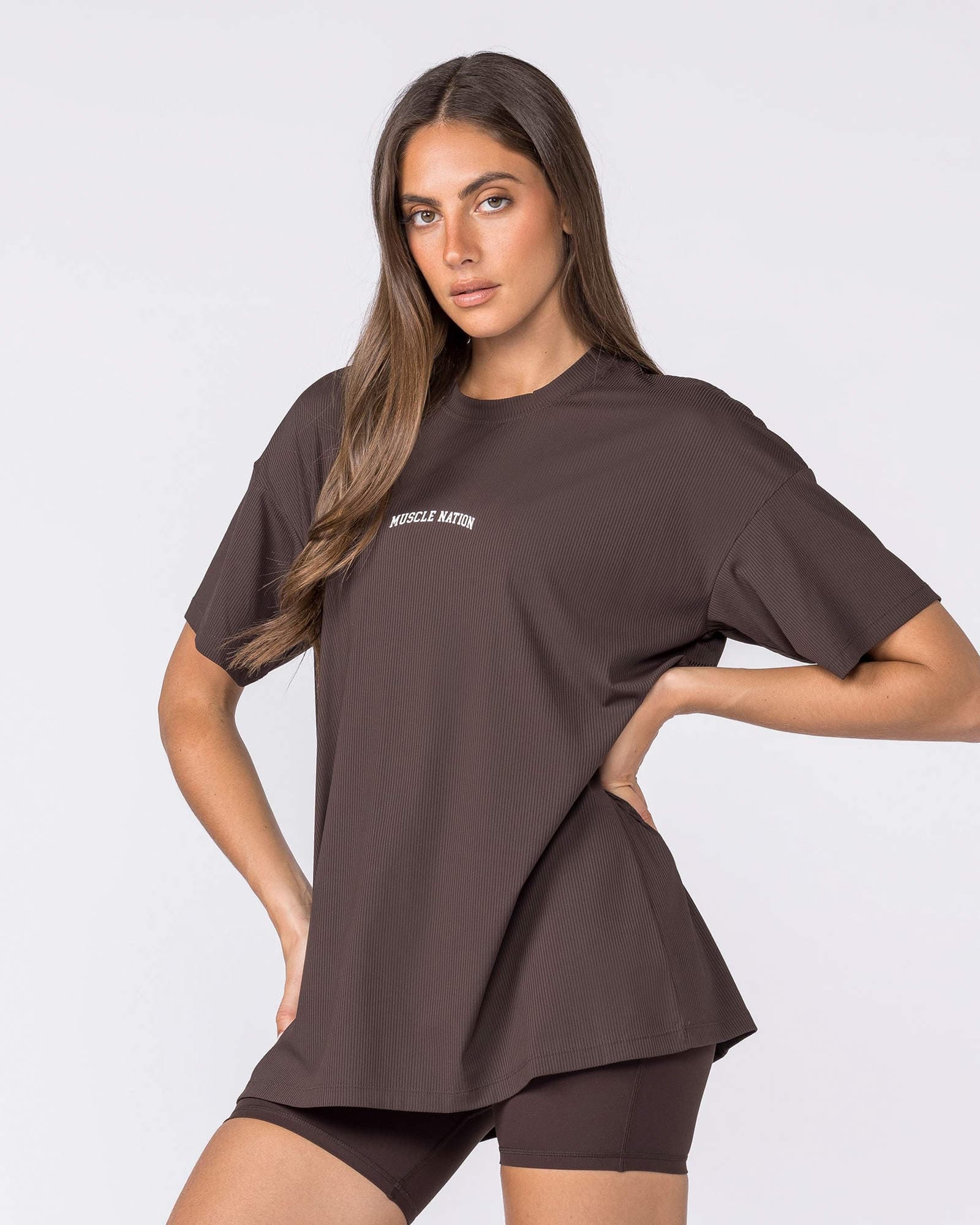 Relaxed Rib Training Tee - Cocoa
