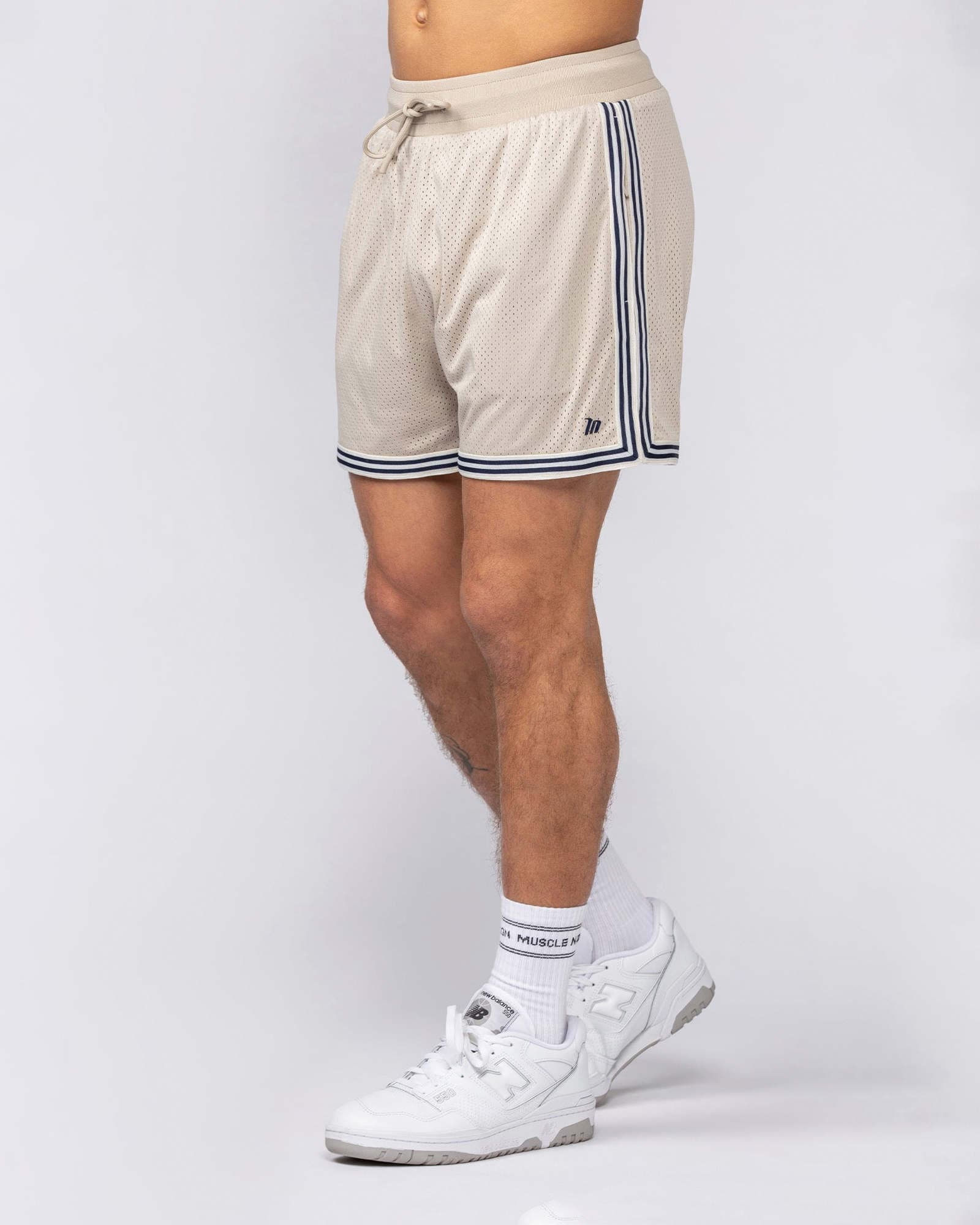 Retro Mesh Training 4" Shorts - Beige