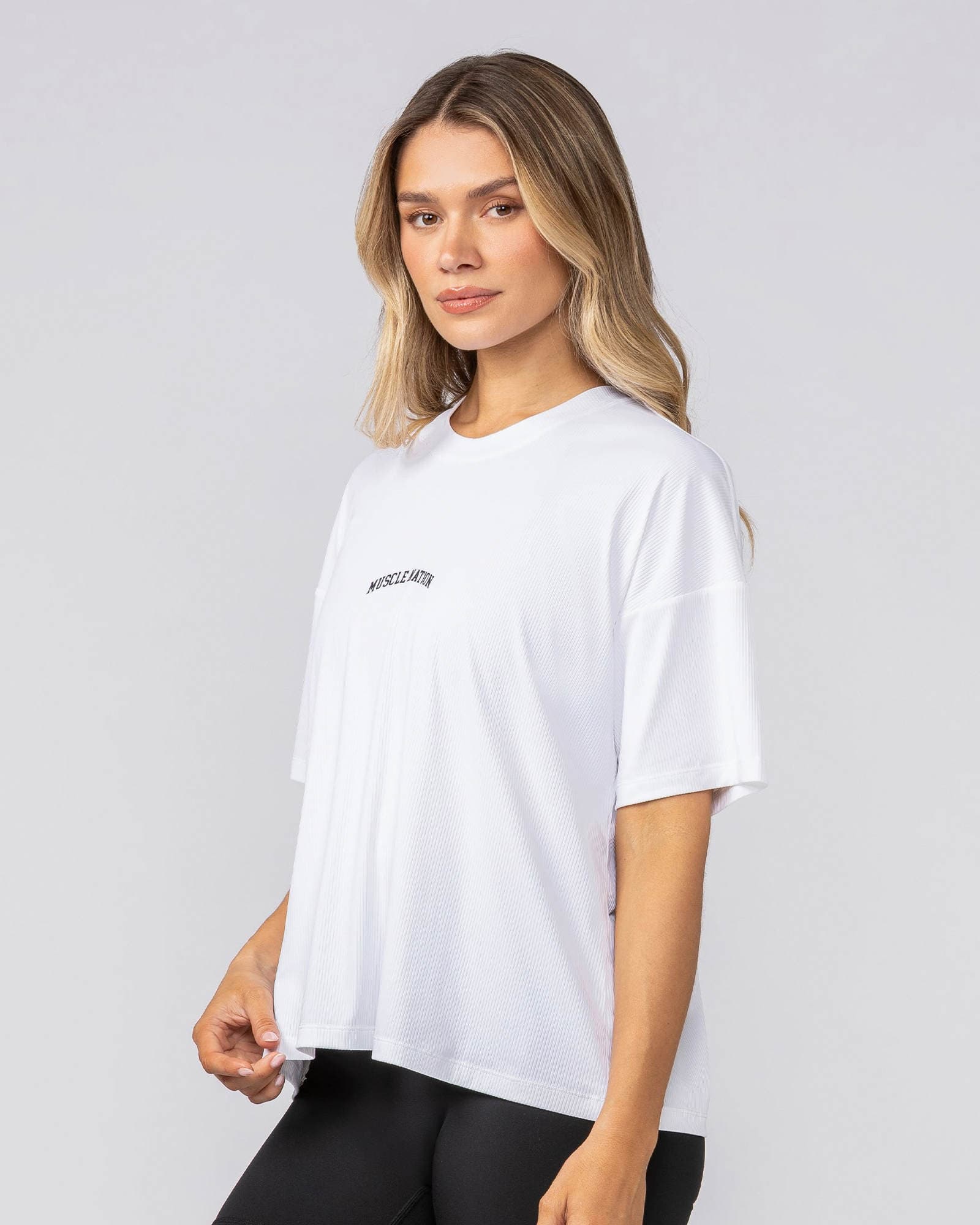 Rib Boxy Training Tee - White