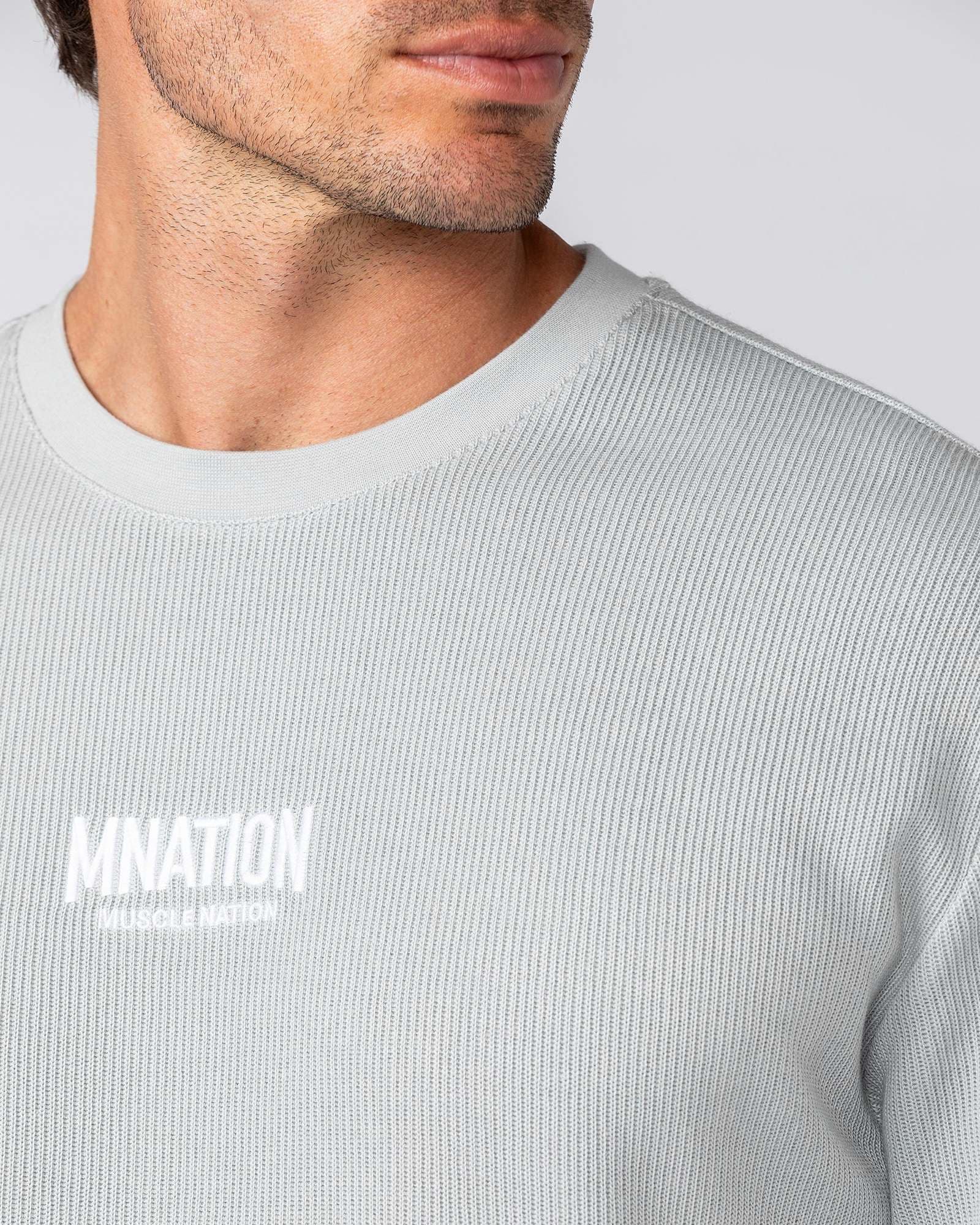 Rib Long Sleeve Tee - Light Grey