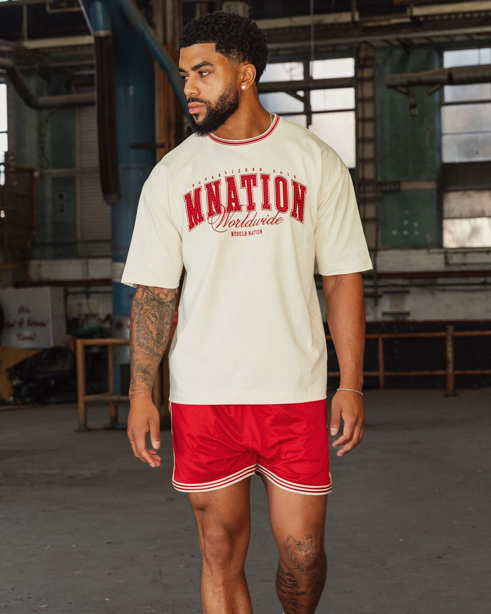 Ringer Oversized Tee - Travertine