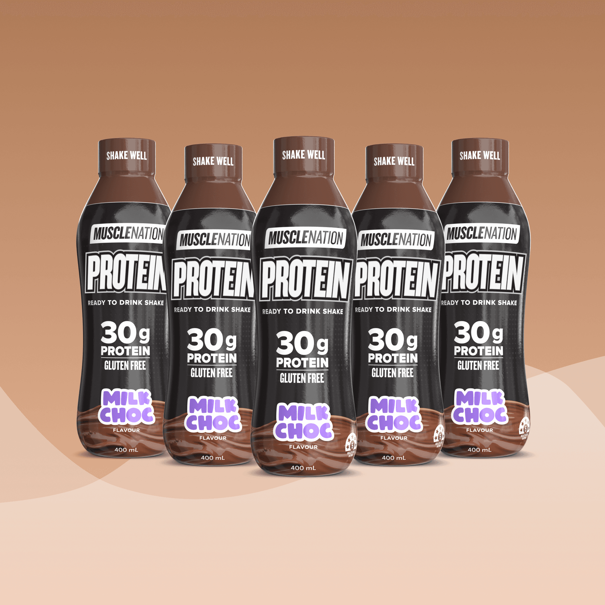 Protein Shake RTD - Milk Choc 400ml Bottle (6 Pack)