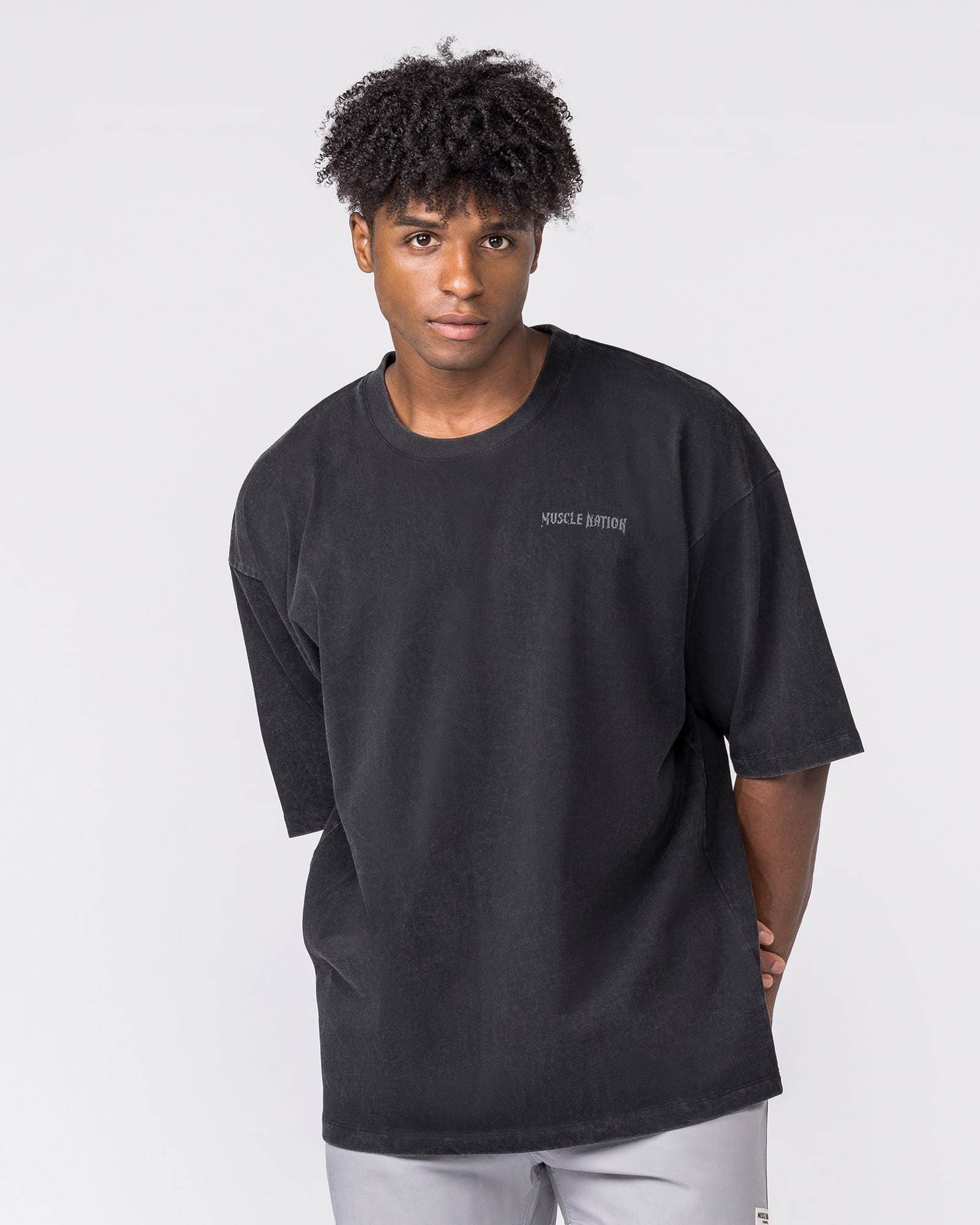 Ruins Oversized Vintage Tee - Washed Black