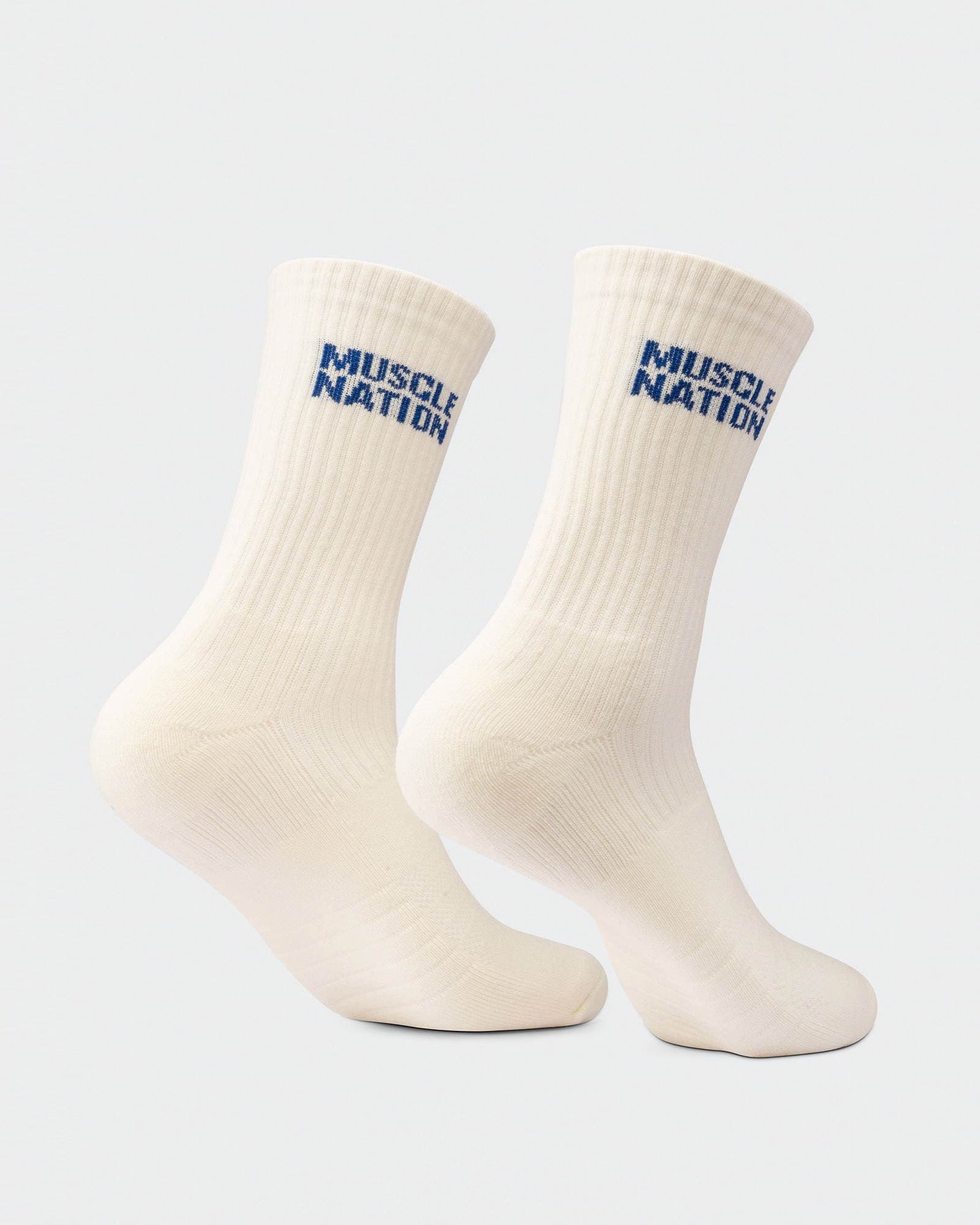 Mens Essential Crew Socks (3x Pack) - Navy / Hawaiian Blue / Off White