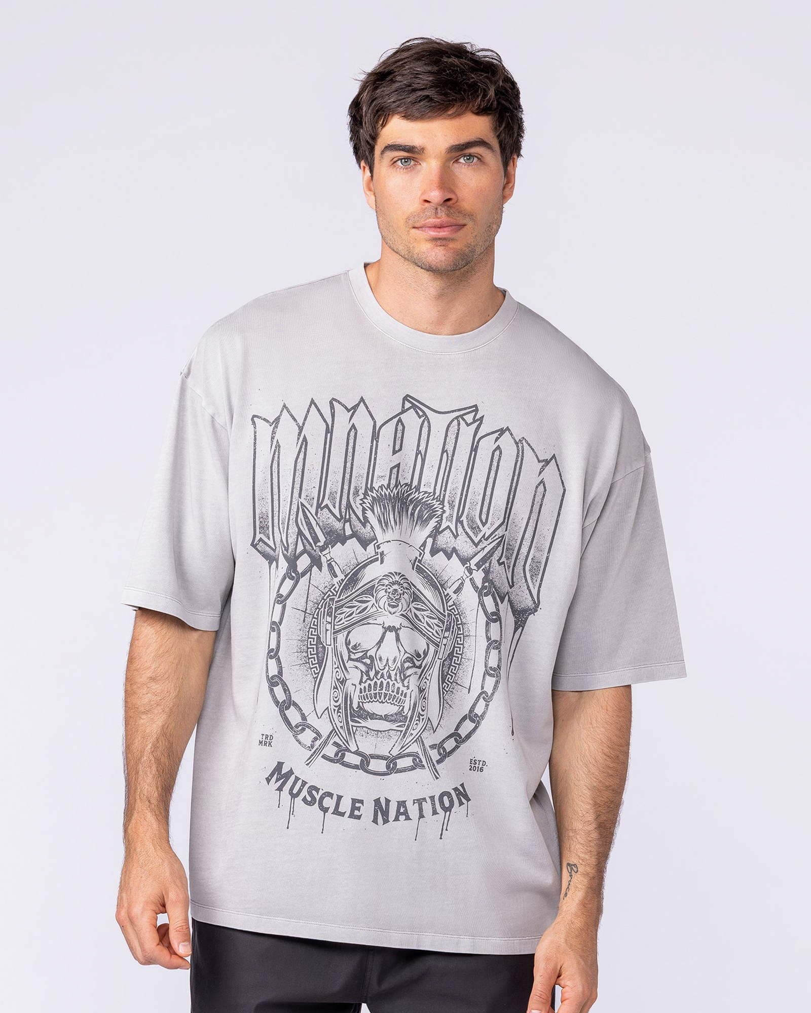 Spartan Oversized Vintage Tee - Washed Quiet Grey