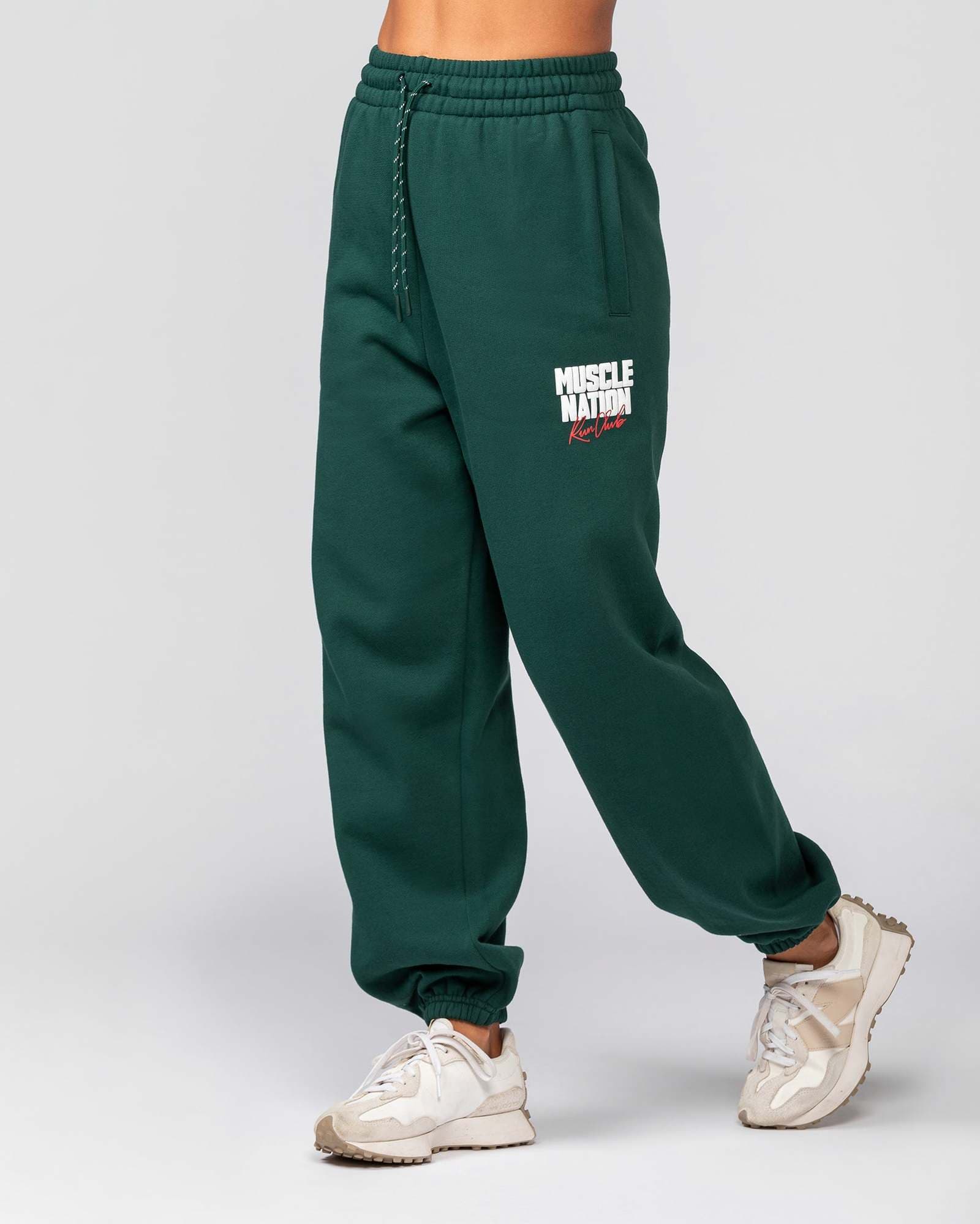 Sports Mode Slouchy Trackies - Evergreen