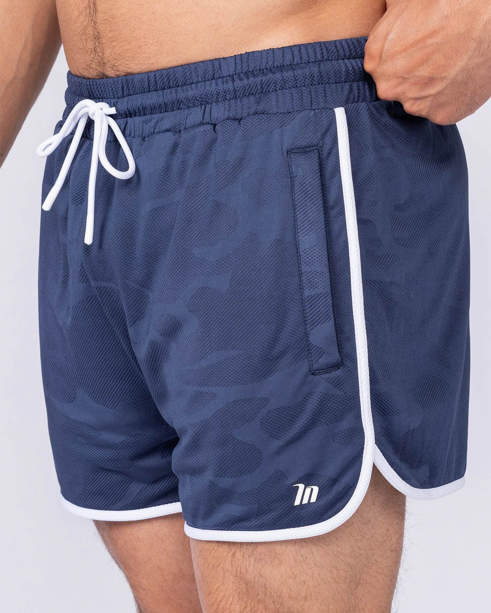 Tech Camo Retro Shorts - Navy Camo