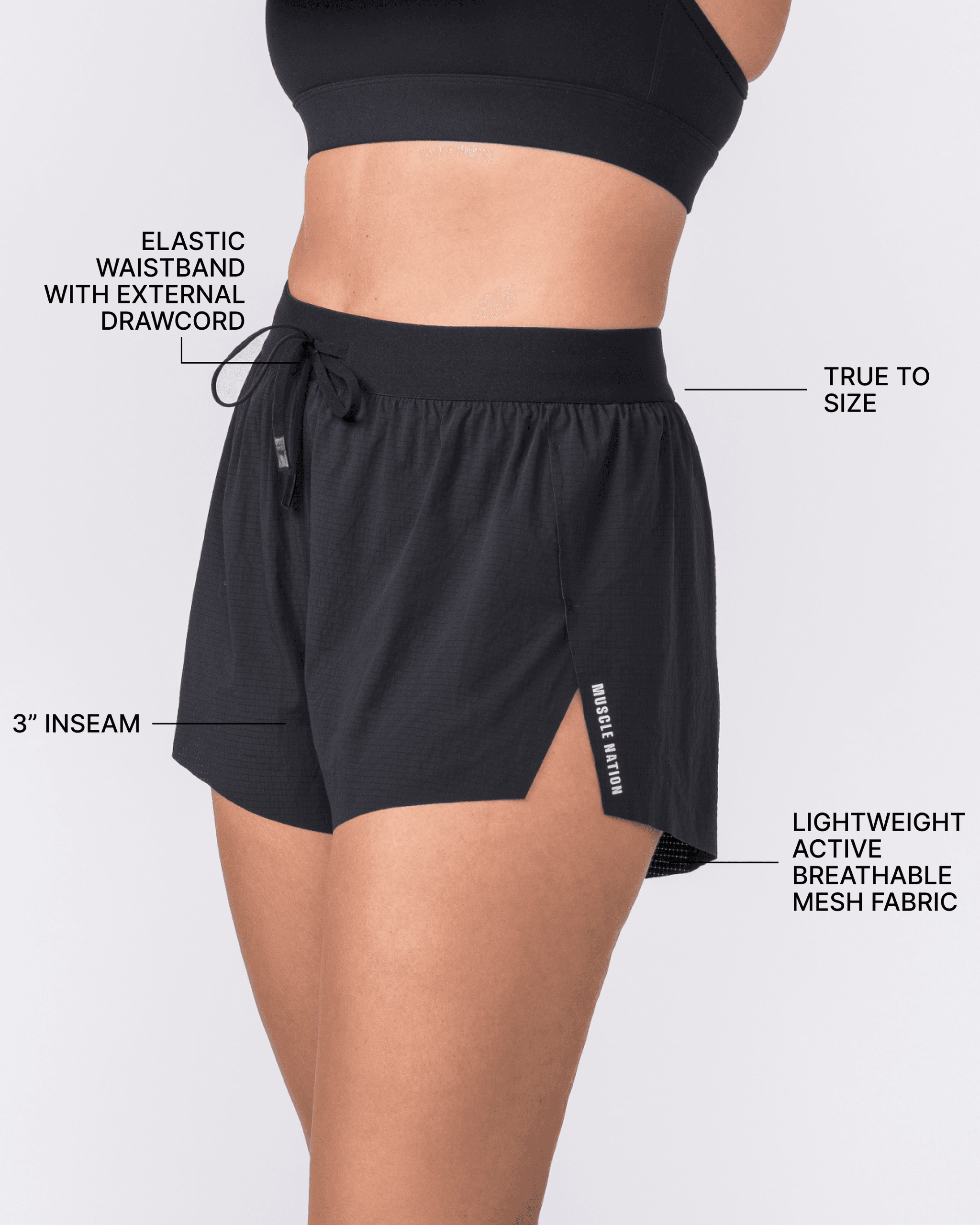 Tempo 3" Run Shorts - Black
