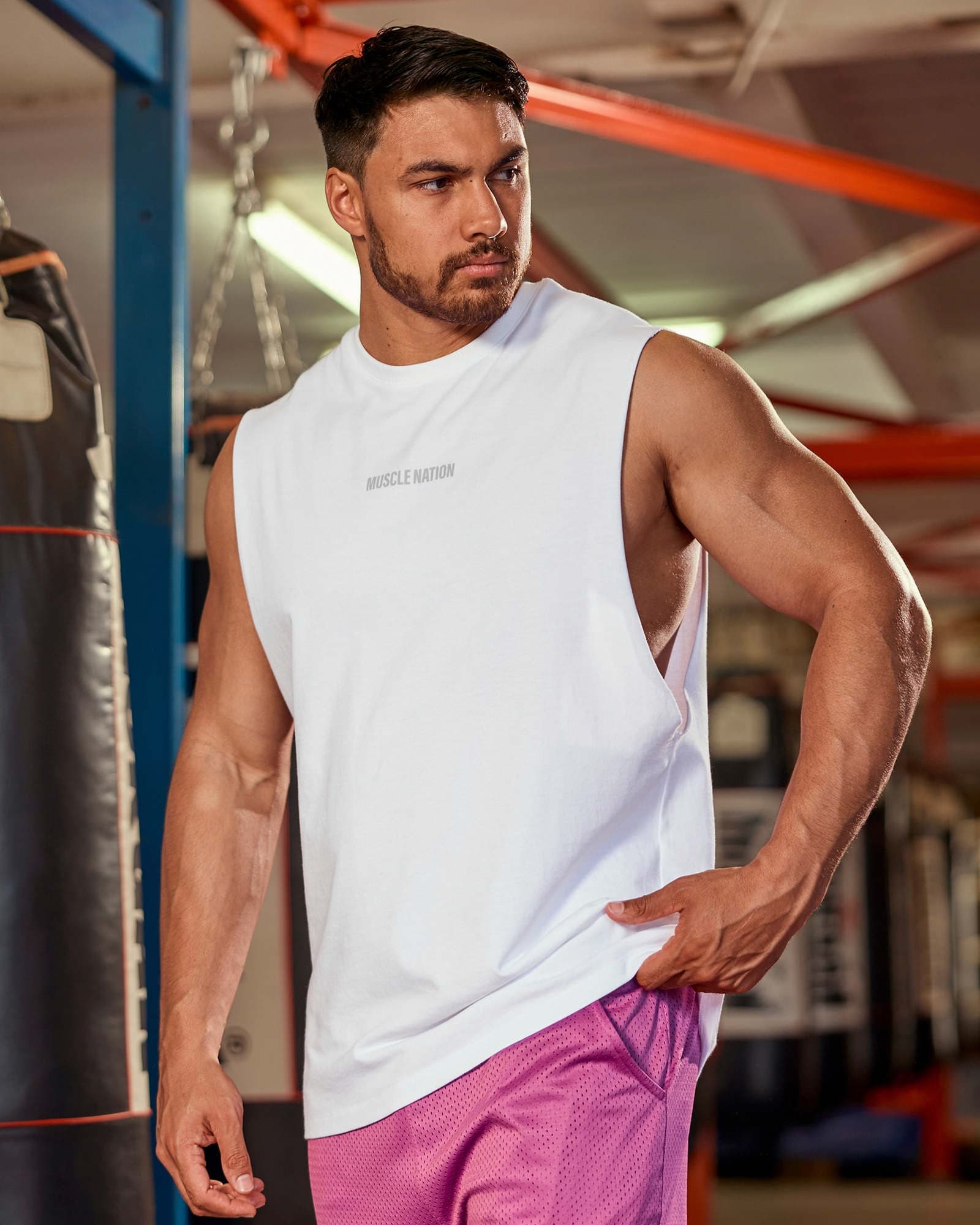 Training Drop Arm Tank - White