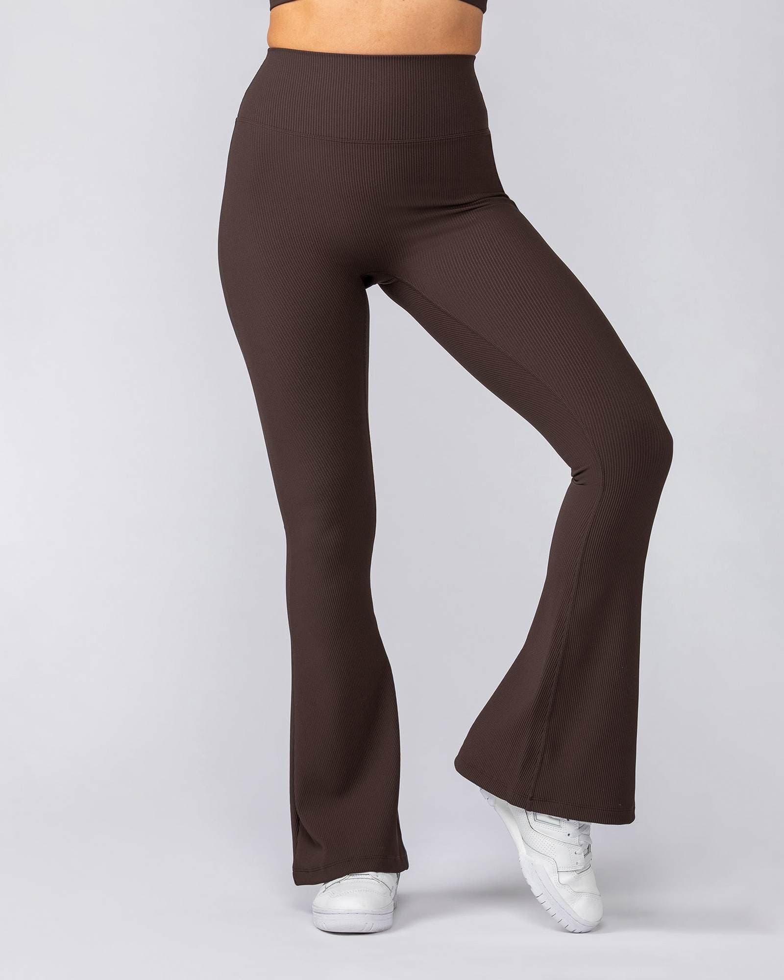 Zero Rise Rib Flare Leggings - Cocoa