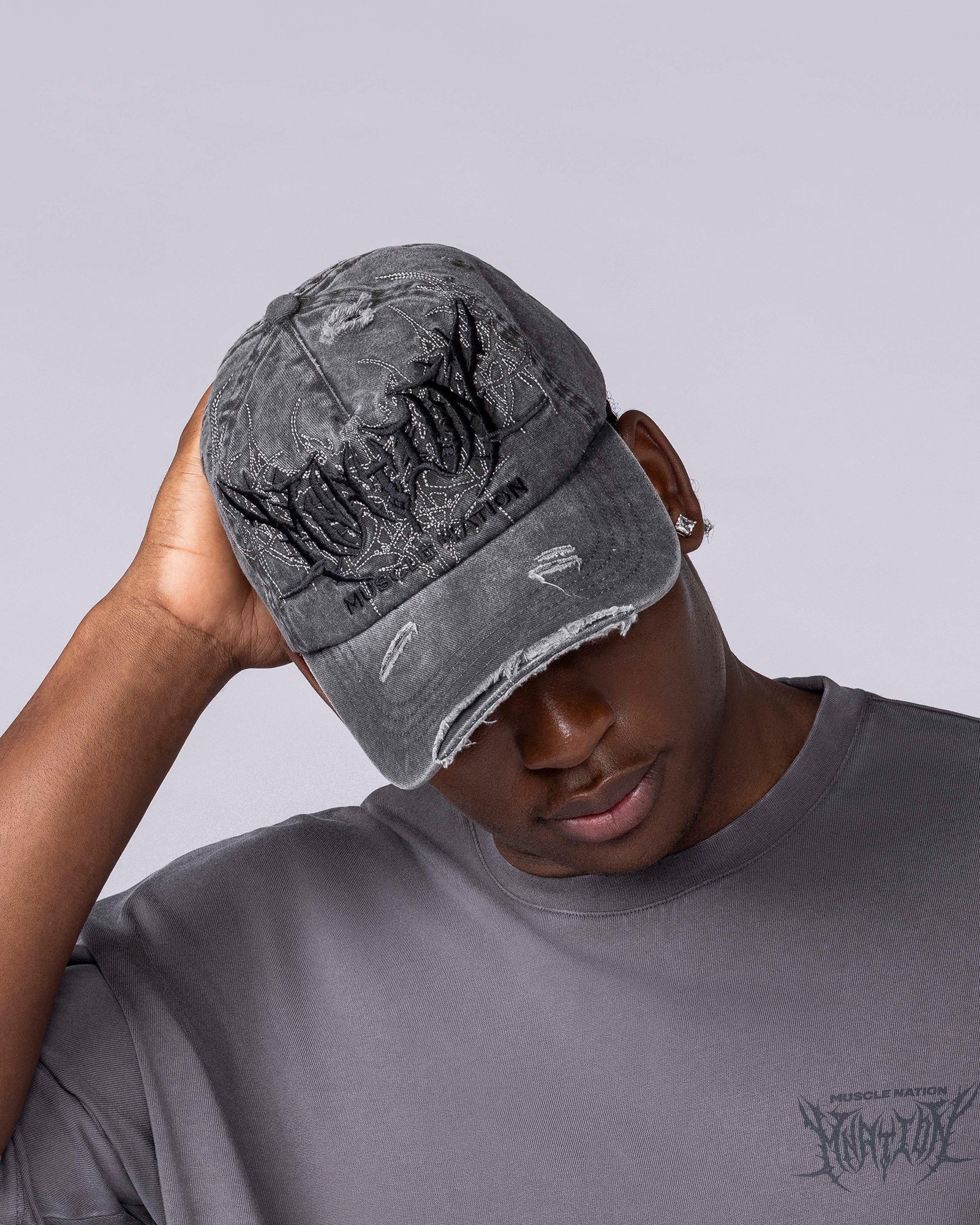 Gothic Dad Cap - Washed Dark Grey