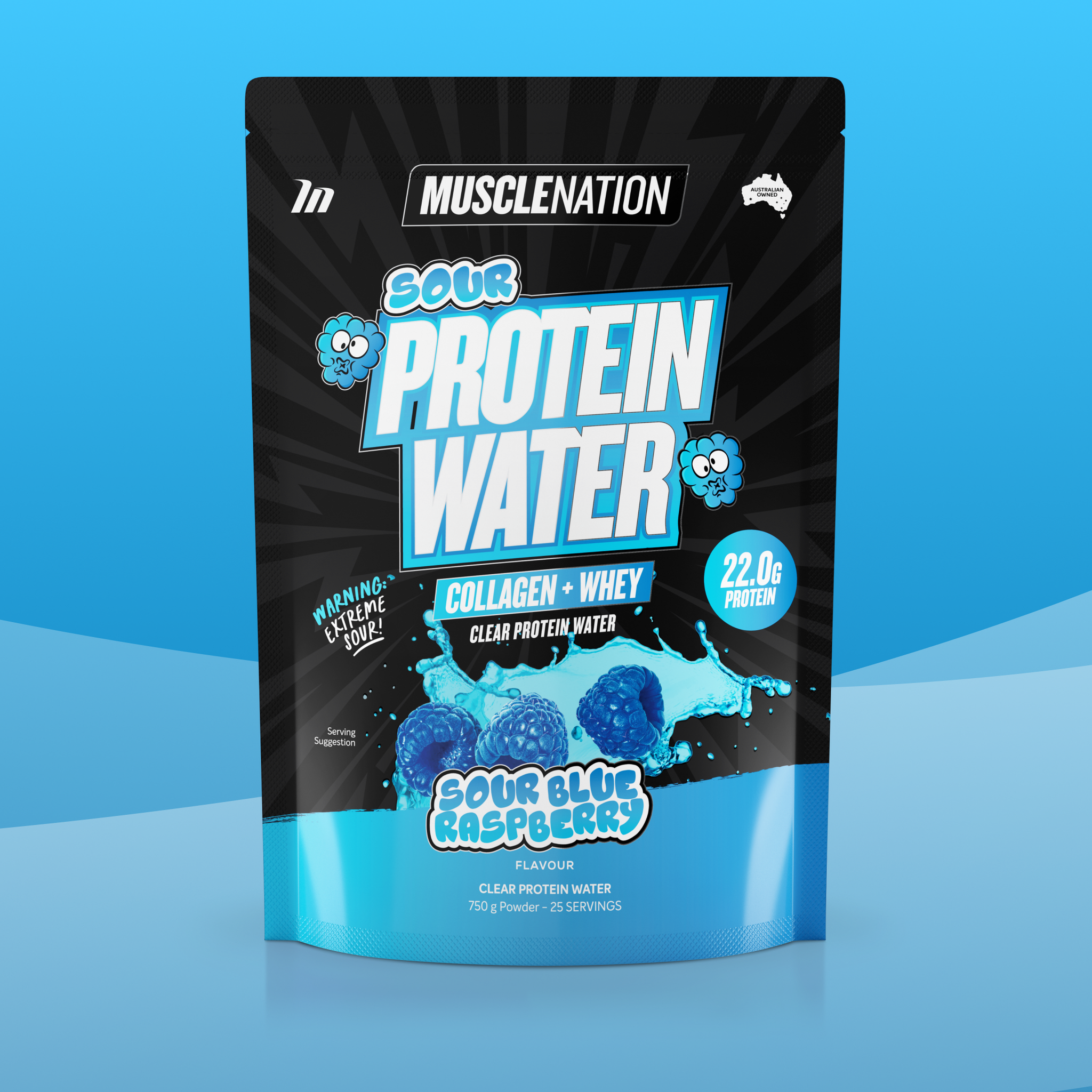 PROTEIN WATER - Sour Blue Raspberry - 25 serves