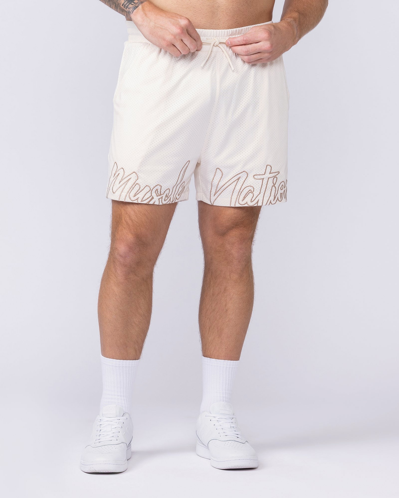 Script Lay Up 4" Shorts - Travertine
