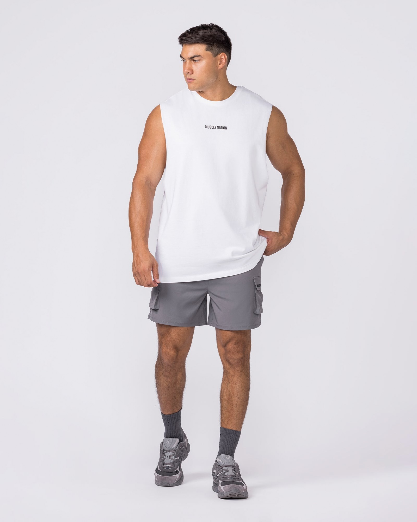 Training Drop Arm Tank - White