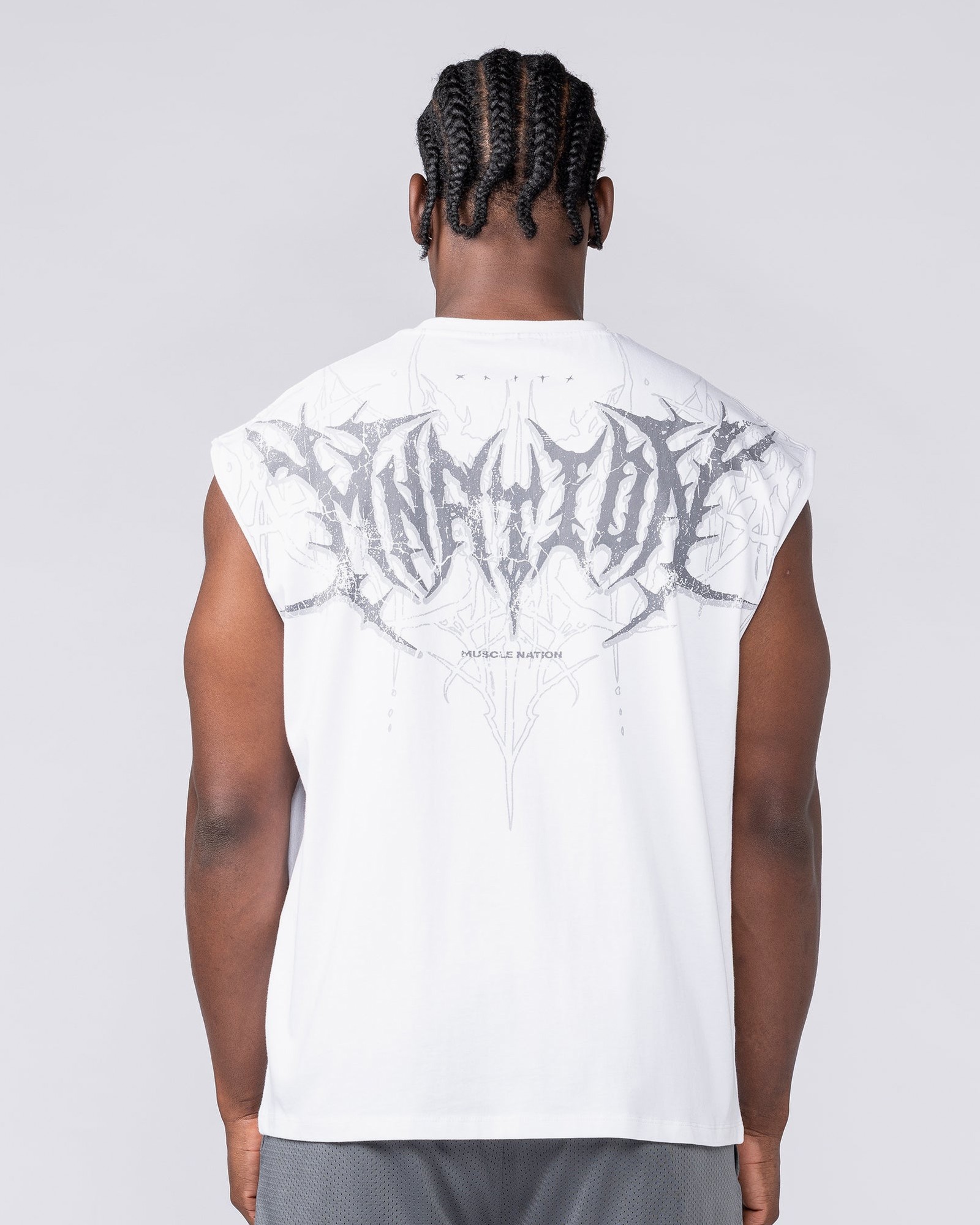 Gothic Boxy Muscle Tank - White