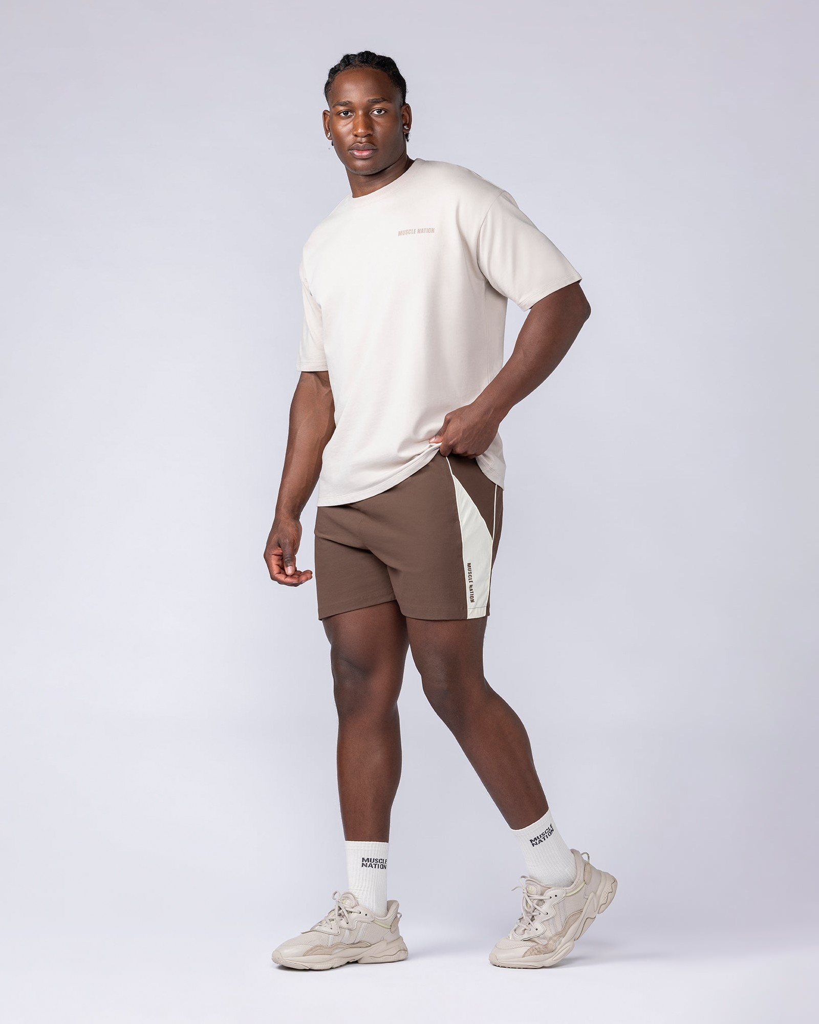Command Windbreaker Shorts - Brown