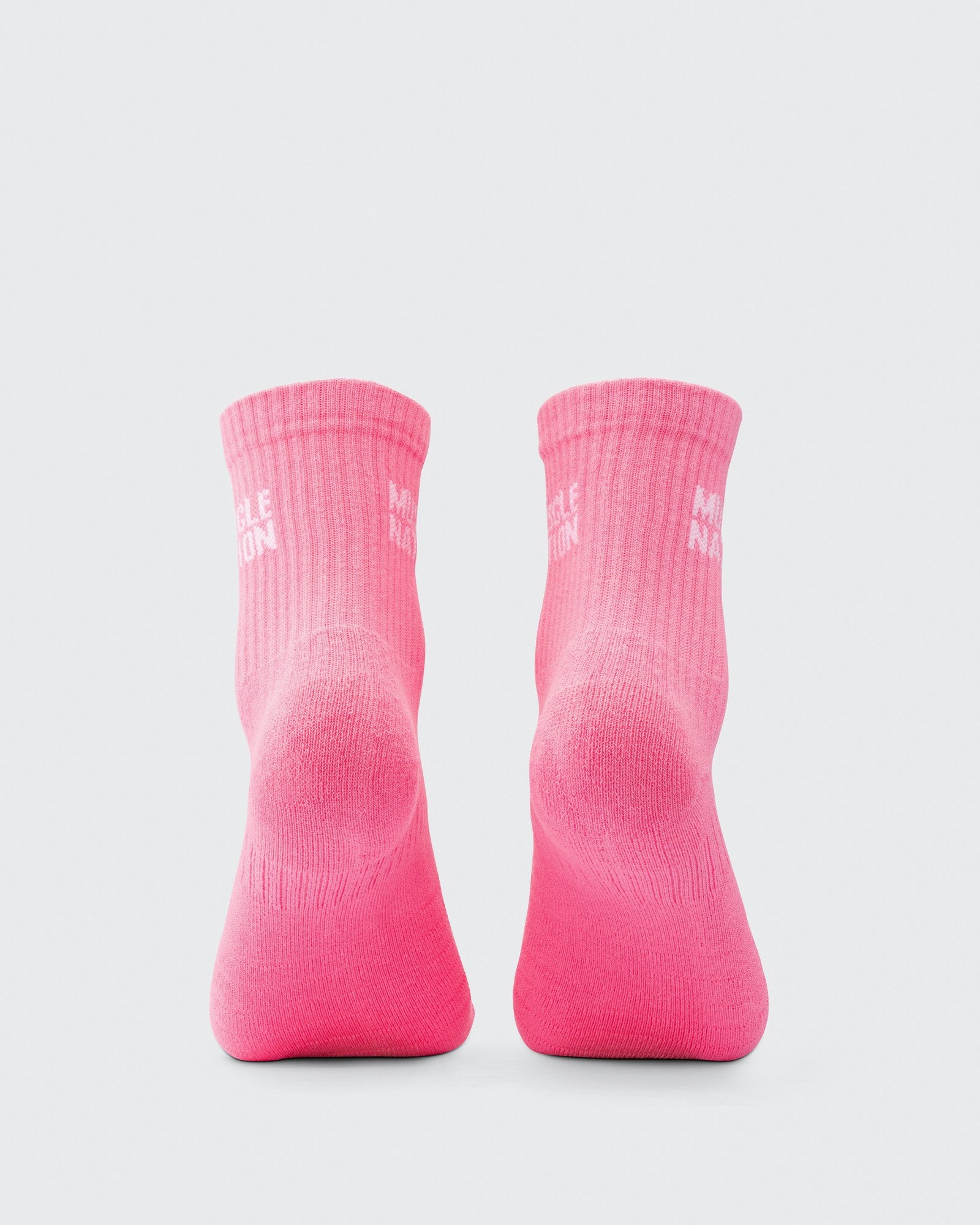 Womens Essential Crew Socks (3x Pack) - Off White / Bright Pink / Hyper Fuchsia