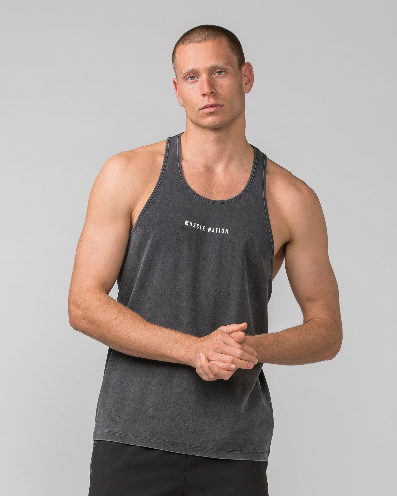 Infinite Y Back Singlet - Washed Black