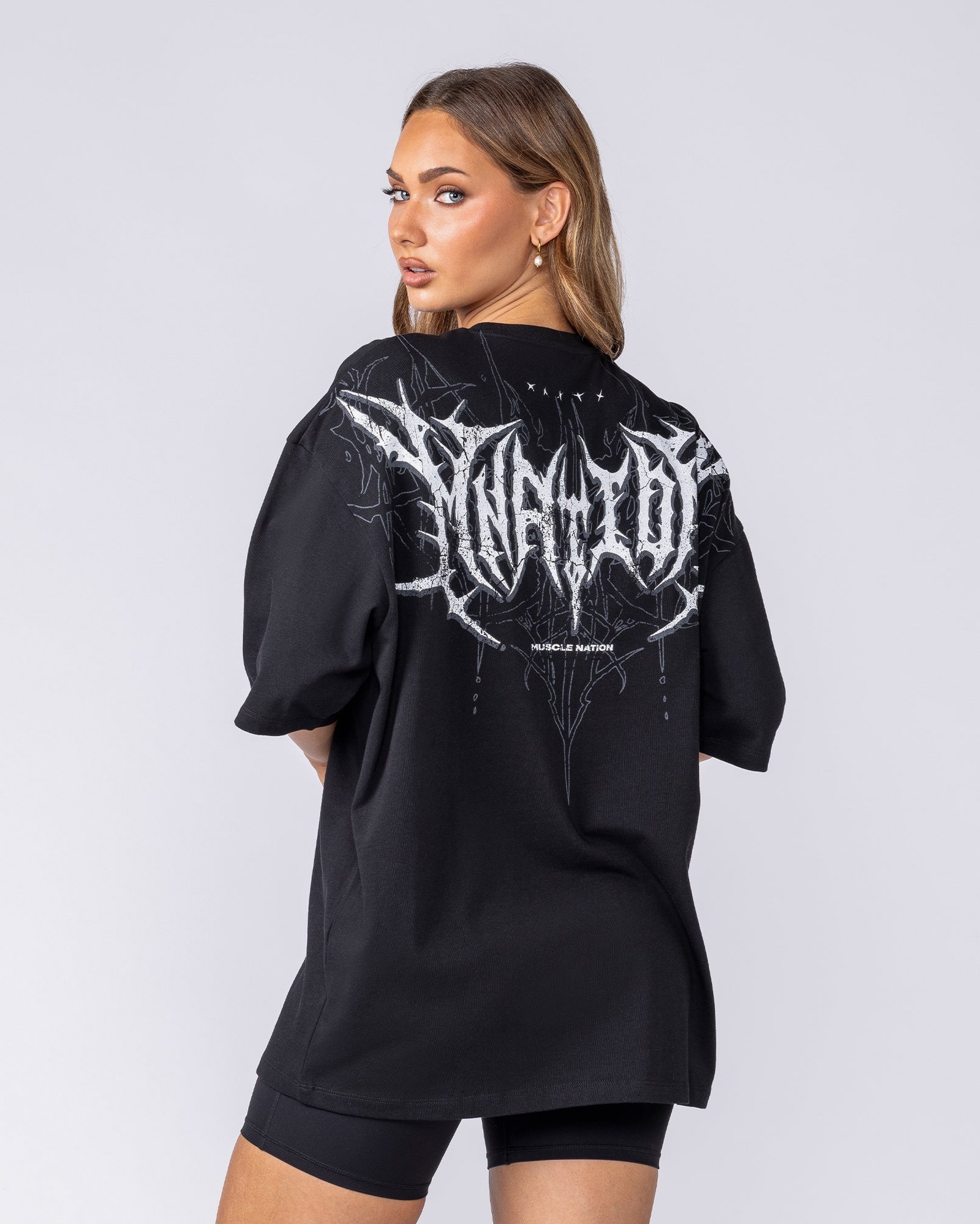 Gothic Oversized Tee - Black