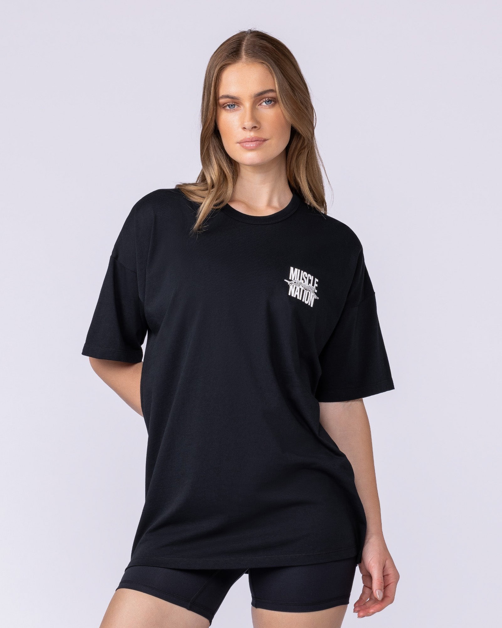 Pounce Oversized Tee - Black