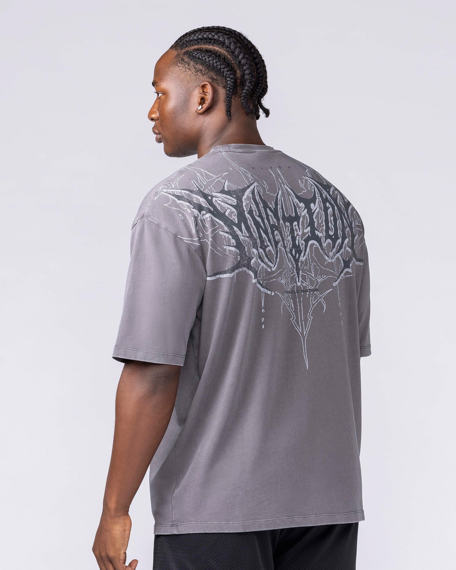 Gothic Oversized Tee - Washed Tornado