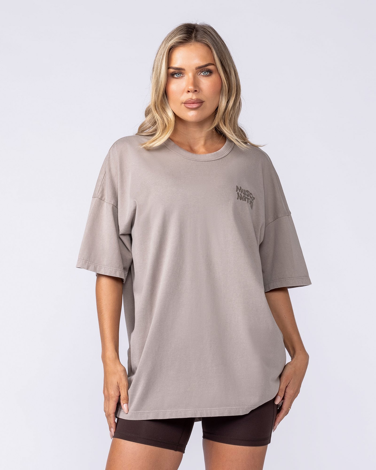 Rock On Oversized Tee - Washed Oat