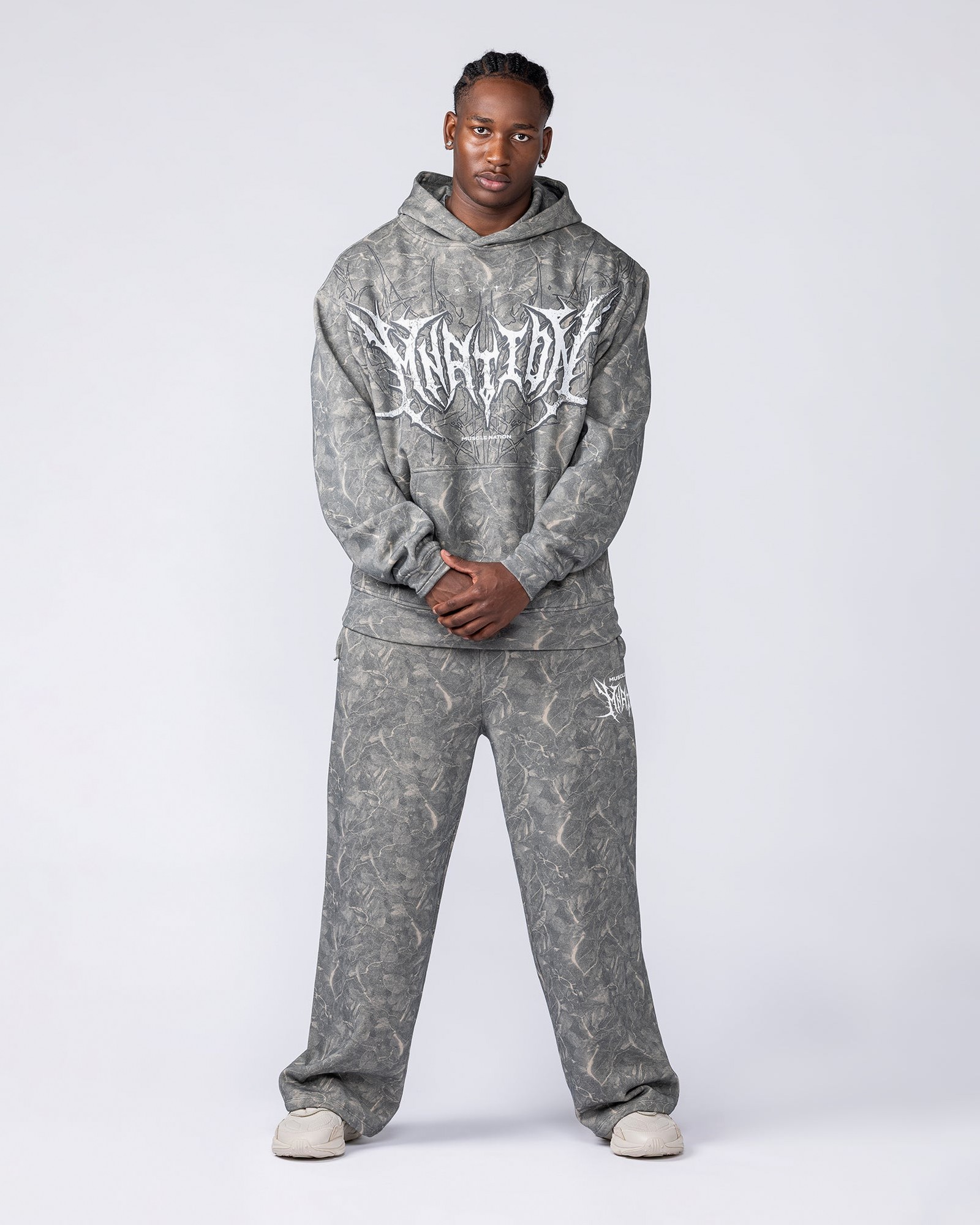 Gothic Oversized Hoodie - Washed Tree Camo