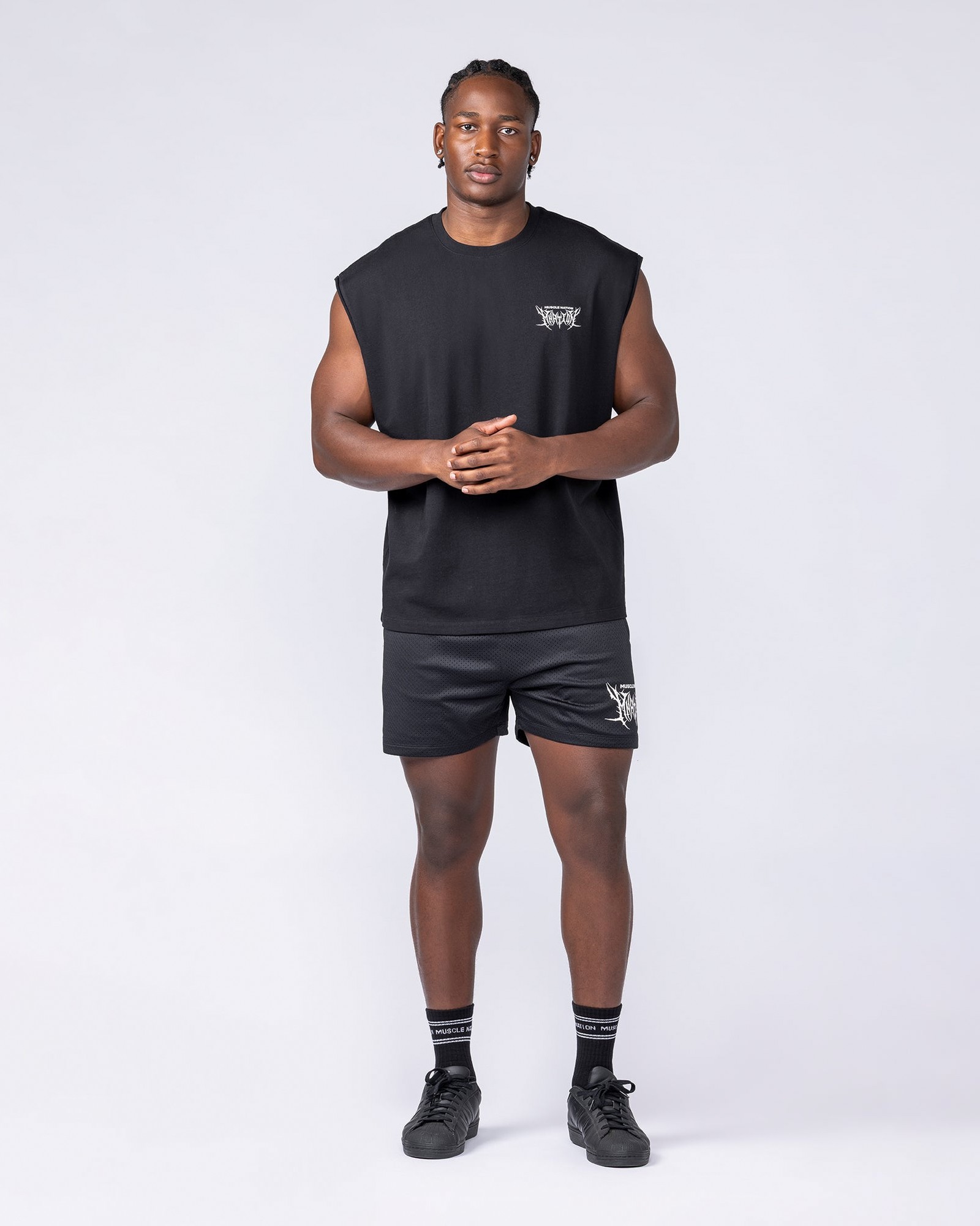 Gothic Boxy Muscle Tank - Black