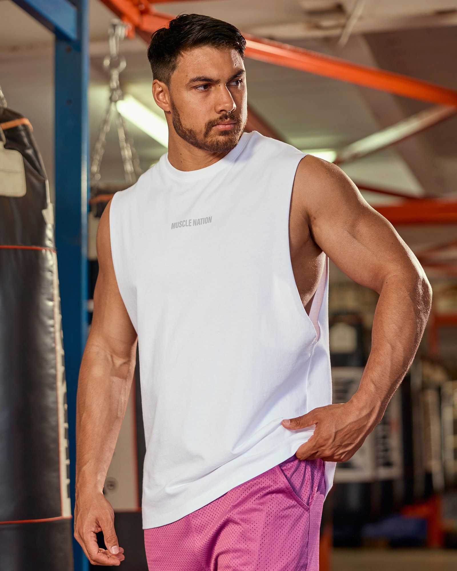 Training Drop Arm Tank - White