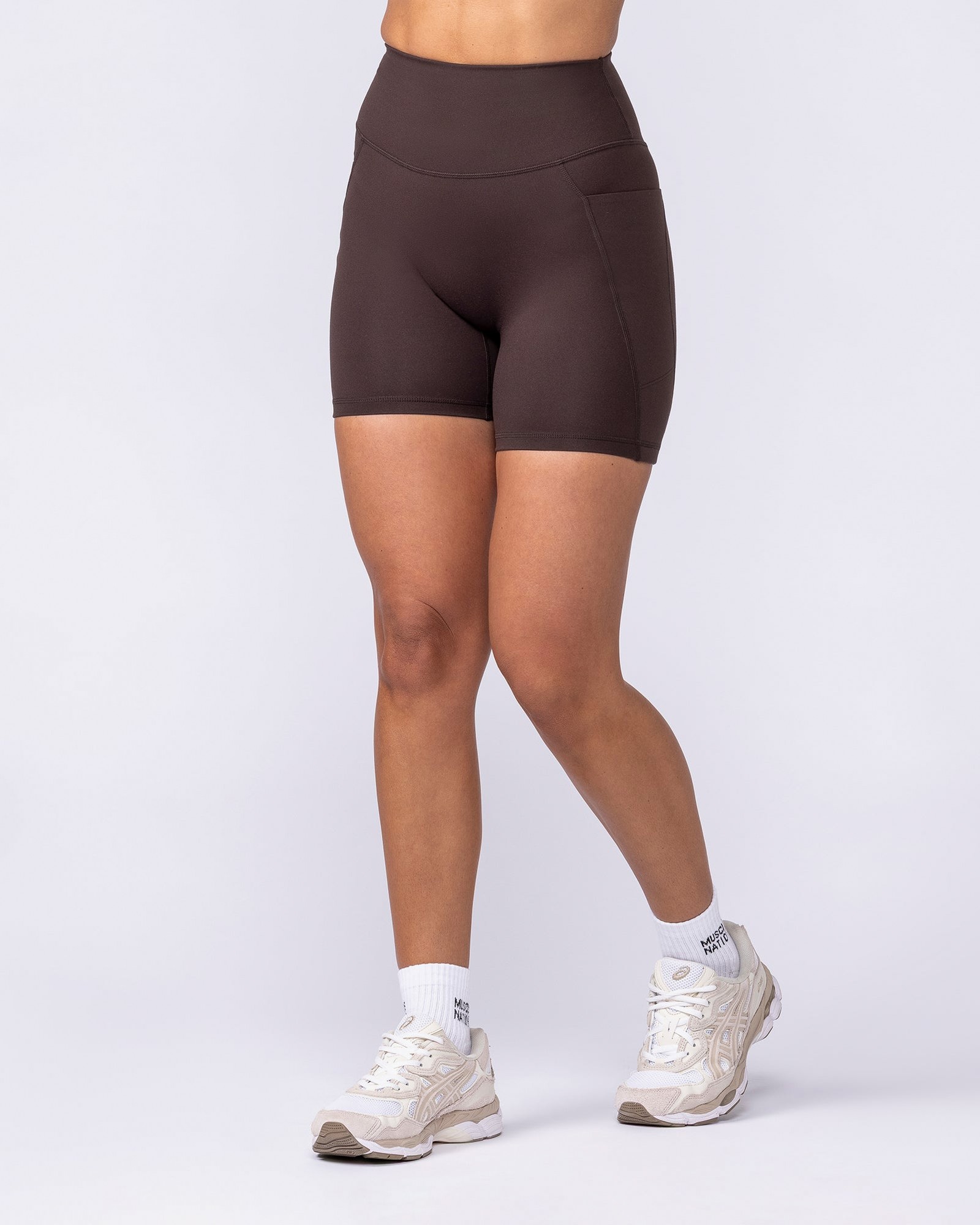 Booty Shaper Pocket Bike Shorts - Cocoa