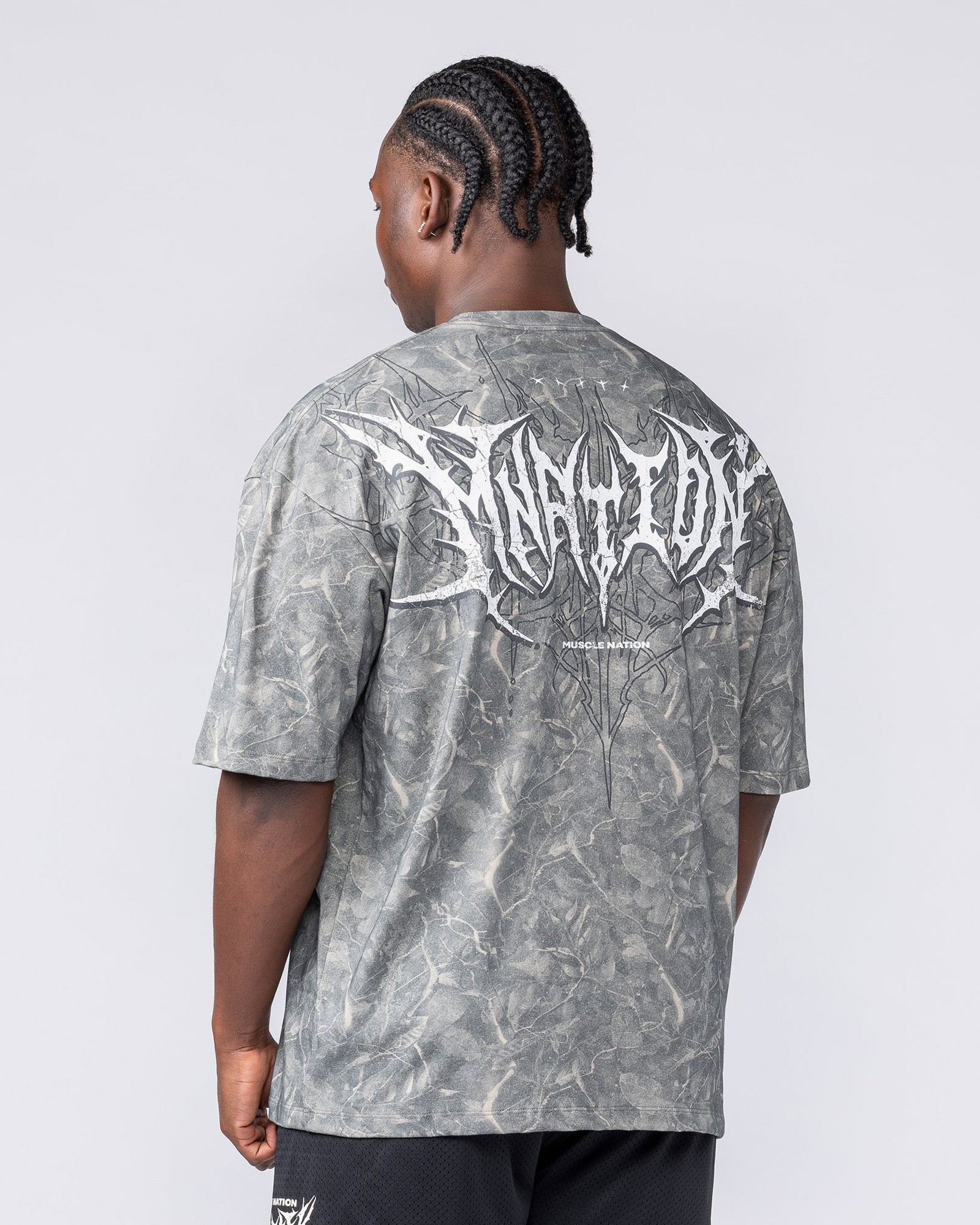Gothic Oversized Tee - Washed Tree Camo