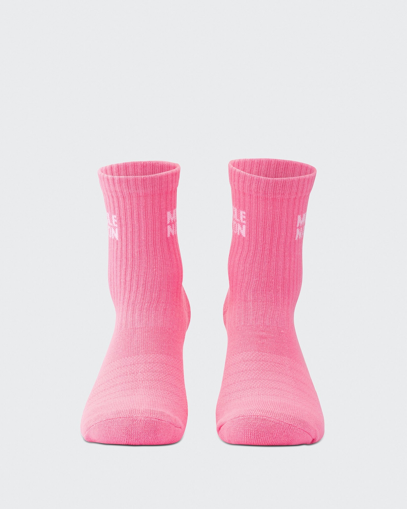 Womens Essential Crew Socks (3x Pack) - Off White / Bright Pink / Hyper Fuchsia