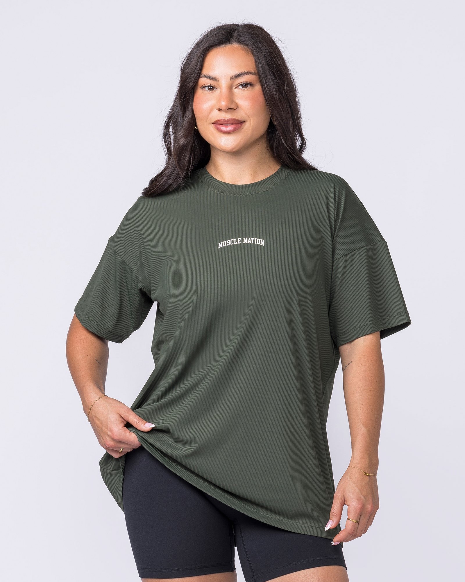 Relaxed Rib Training Tee - Dark Eucalyptus