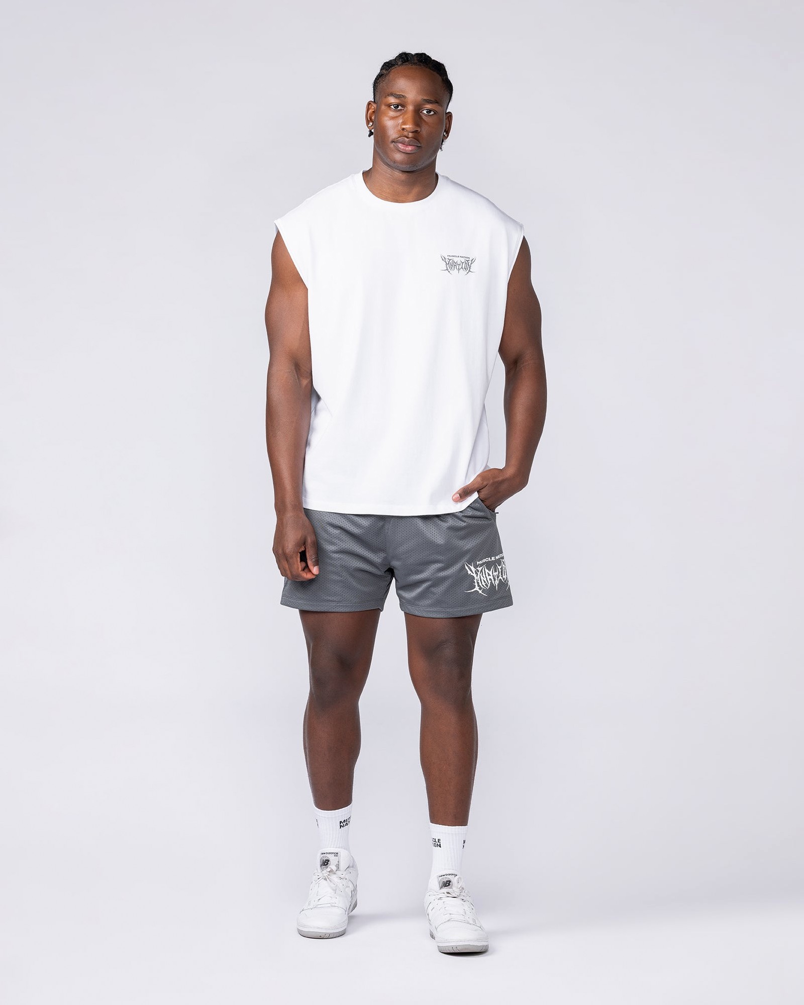 Gothic Boxy Muscle Tank - White