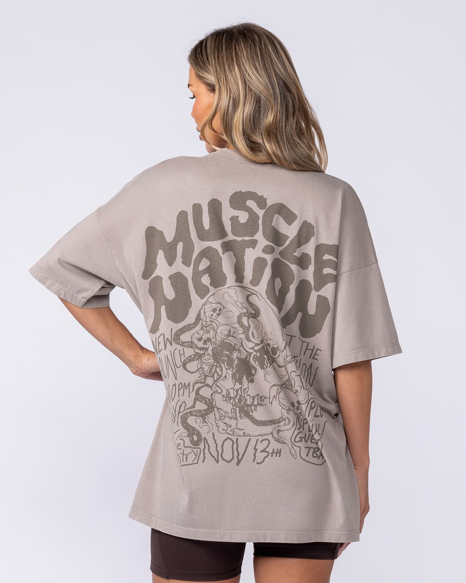 Rock On Oversized Tee - Washed Oat