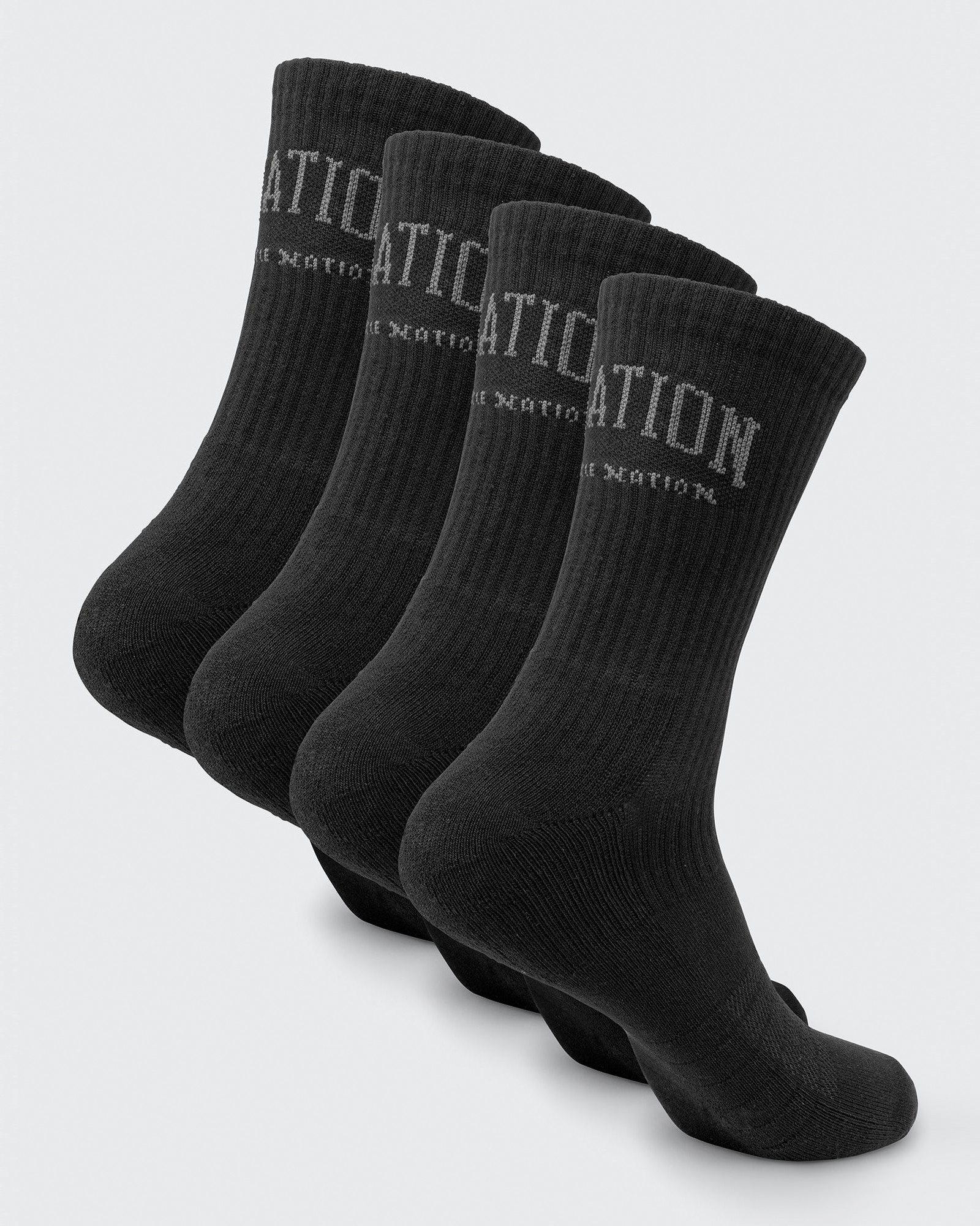 Mens Varsity Crew Sock (2x Pack) - Black