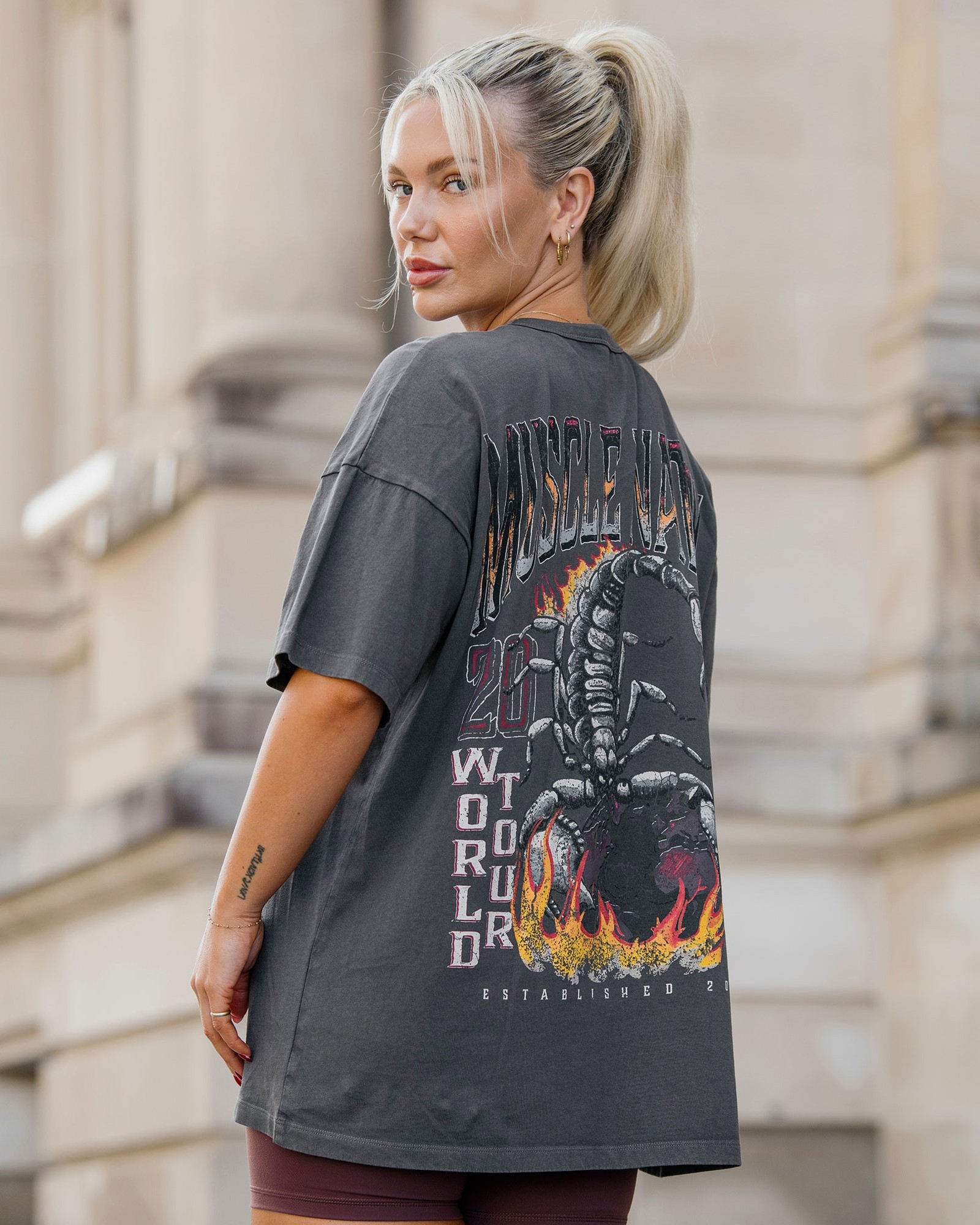 World Tour Oversized Vintage Tee - Washed Tornado