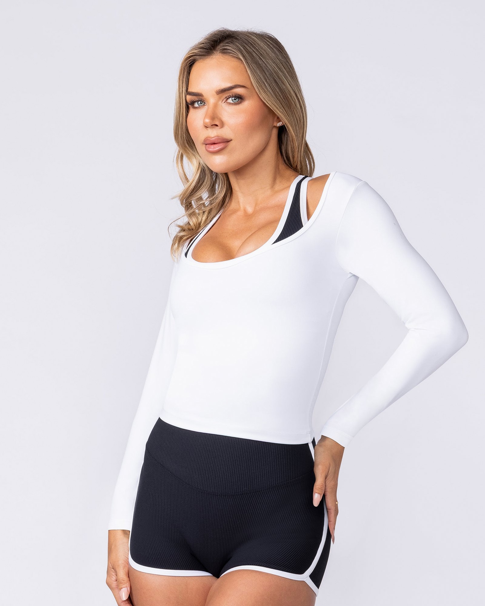 Tempo Long Sleeve Top - White