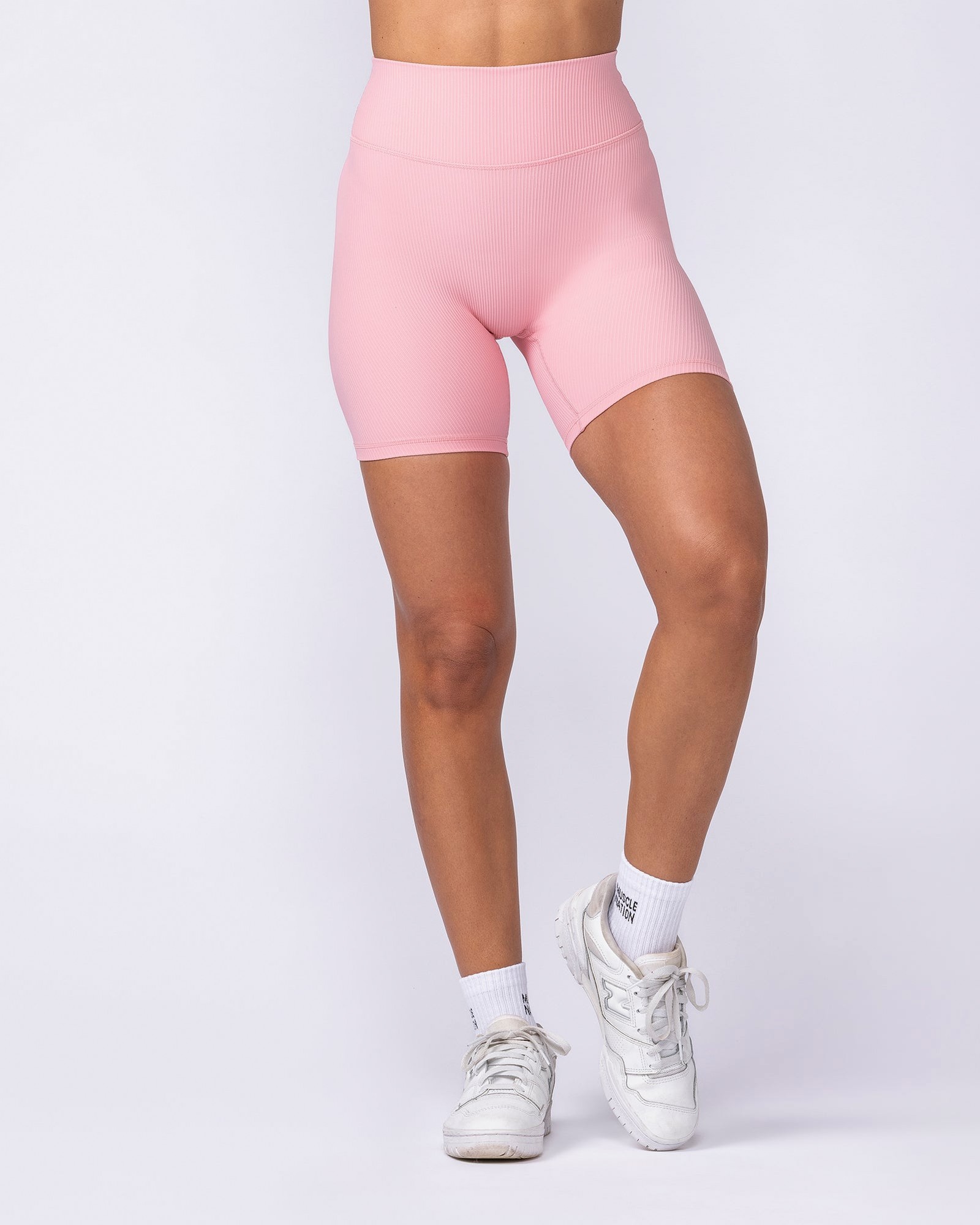 Zero Rise Rib Bike Shorts - Petal Pink