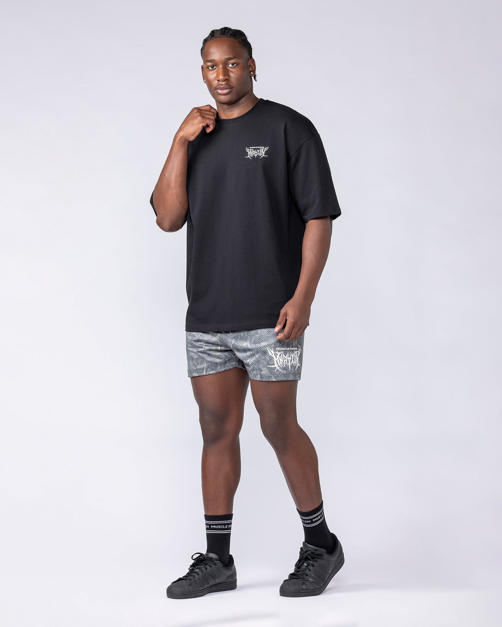 Gothic Oversized Tee - Black