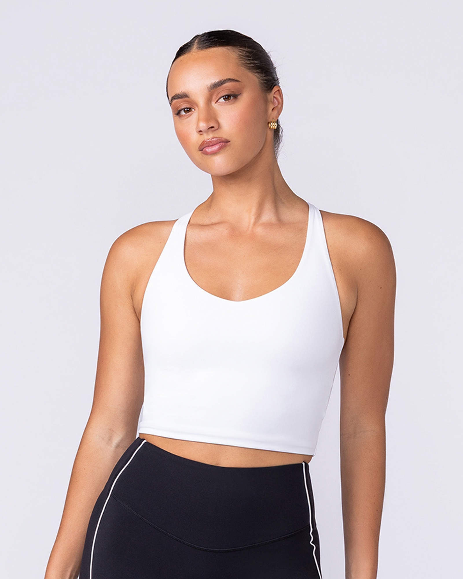 Active Form Cropped Tank - White